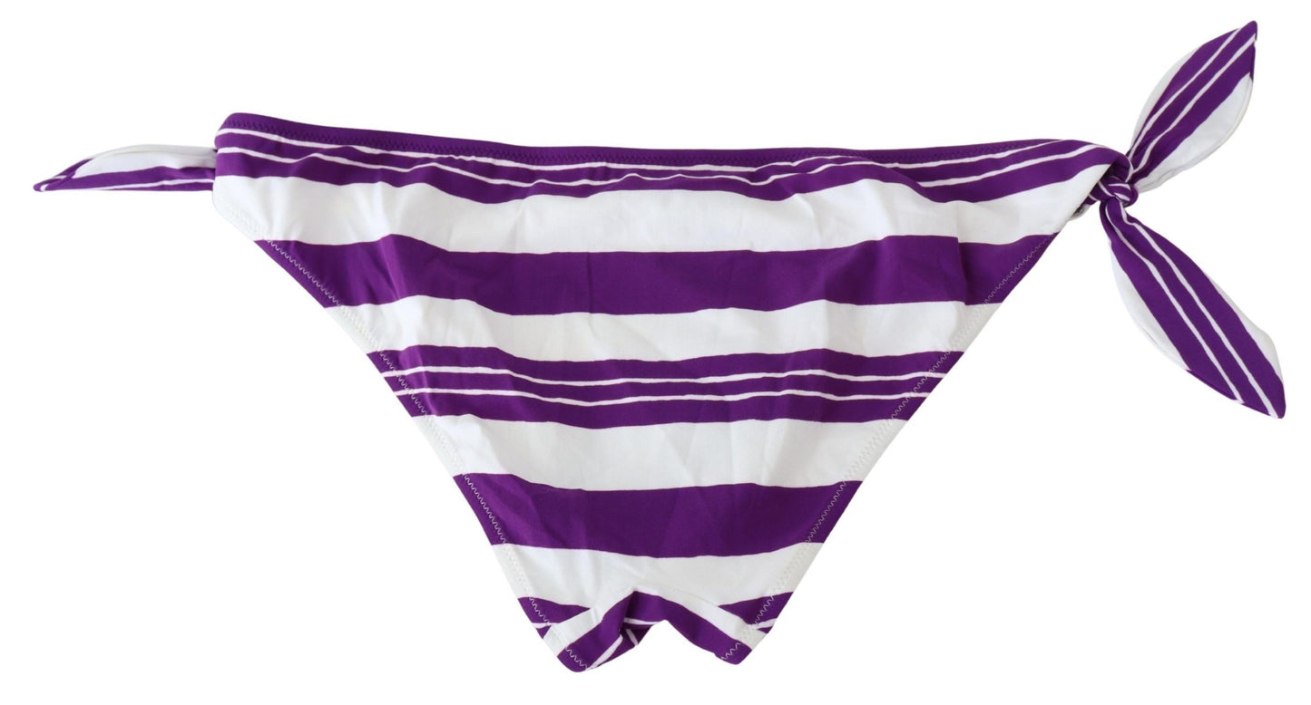 Dolce & Gabbana Chic Striped Bikini Bottom - Effortless Poolside Glamor