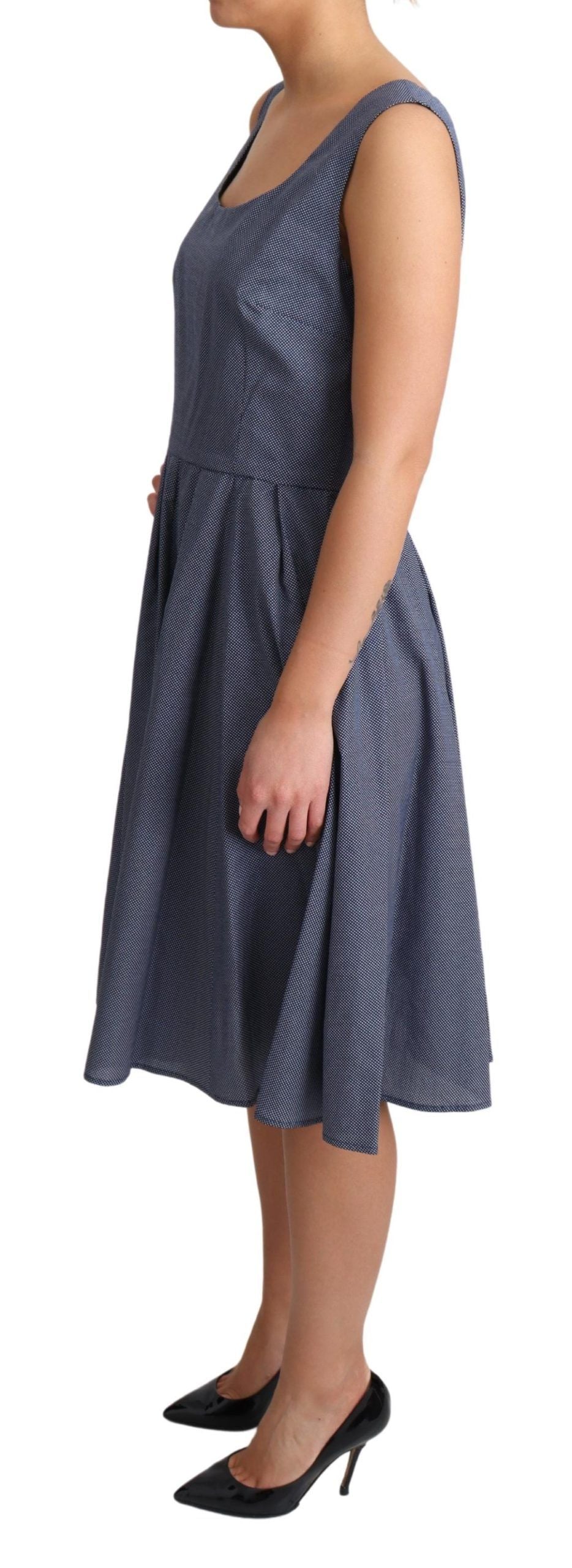 Dolce & Gabbana Vestido evasé sin mangas con lunares azul elegante