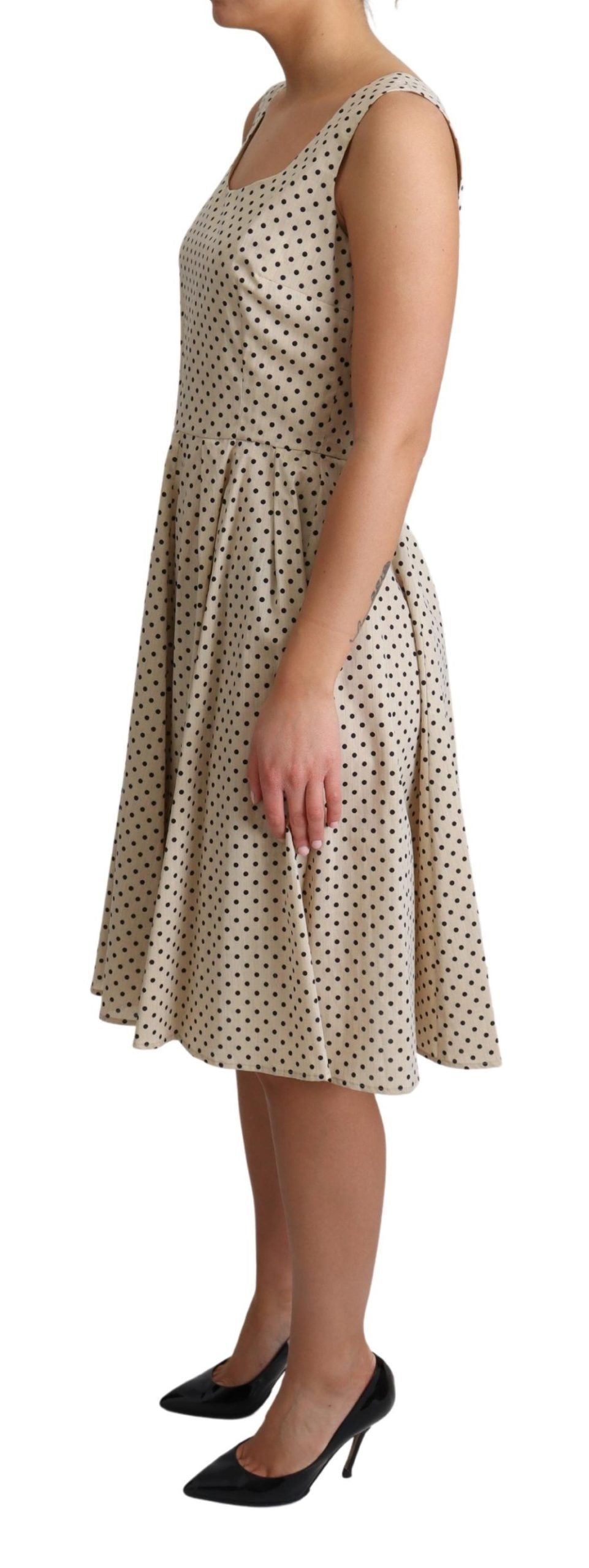 Dolce & Gabbana Elegante vestido evasé sin mangas con lunares