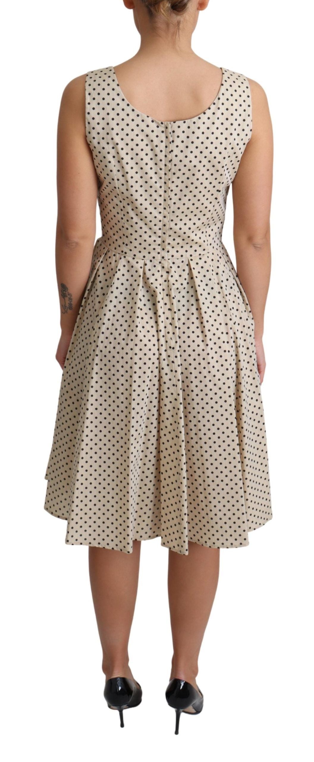 Dolce & Gabbana Elegante vestido evasé sin mangas con lunares