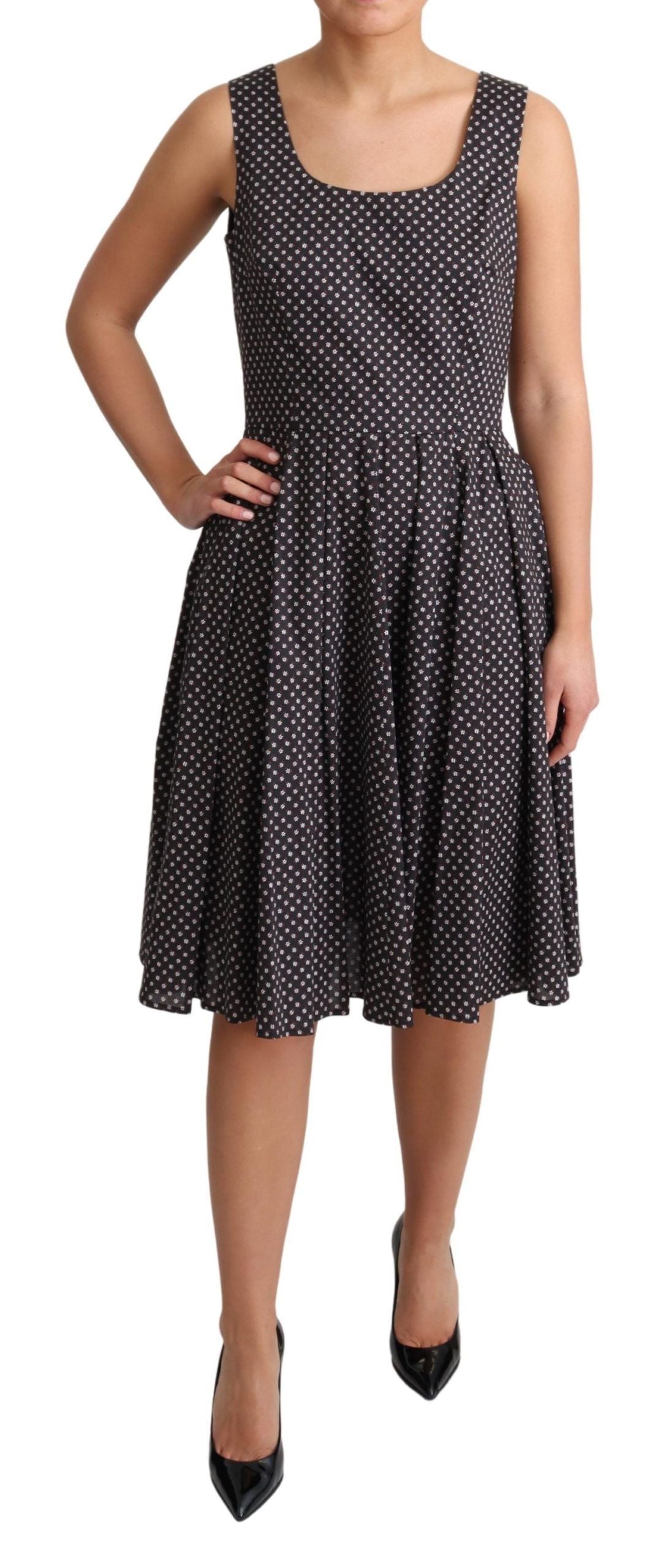 Dolce & Gabbana Elegante vestido floral evasé sin mangas