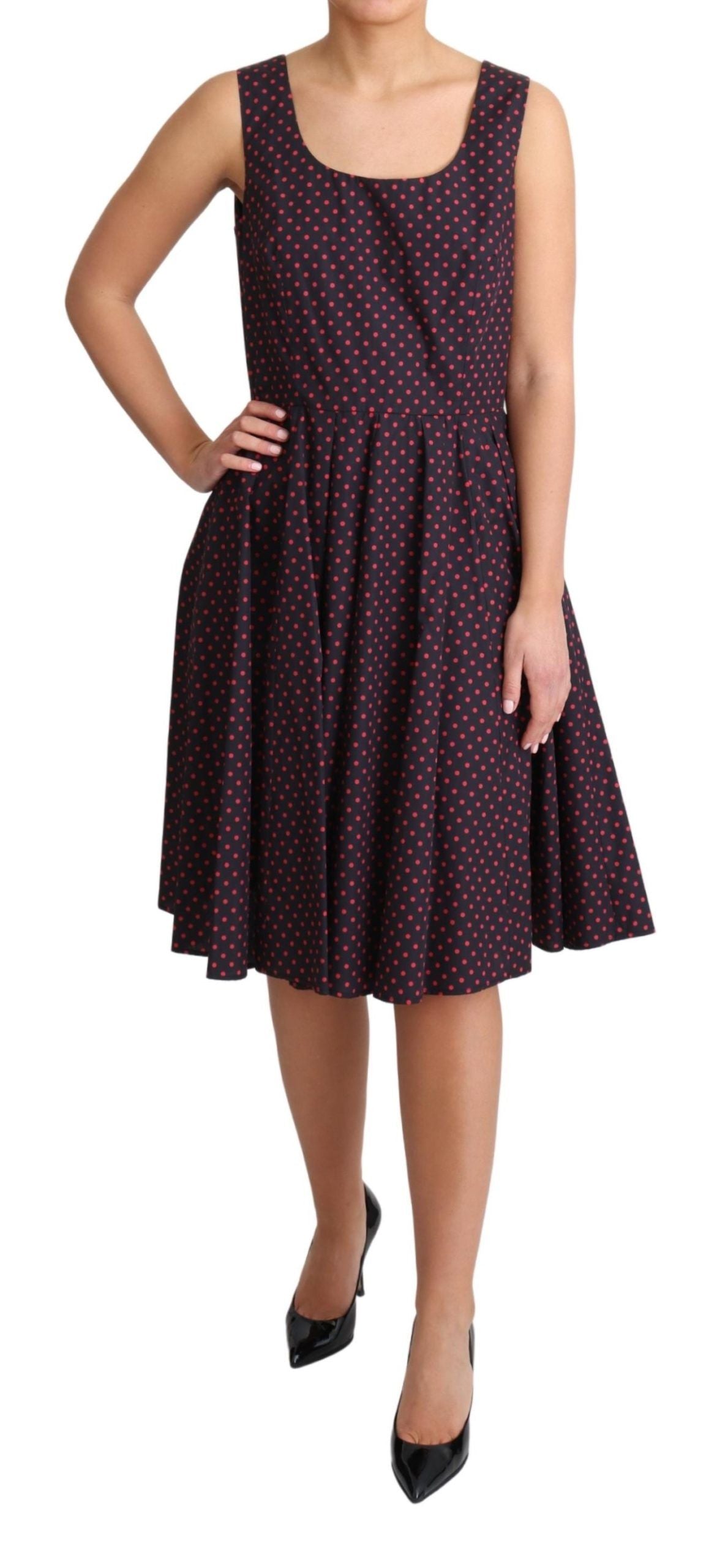 Dolce & Gabbana Vestido elegante evasé sin mangas con lunares y lunares