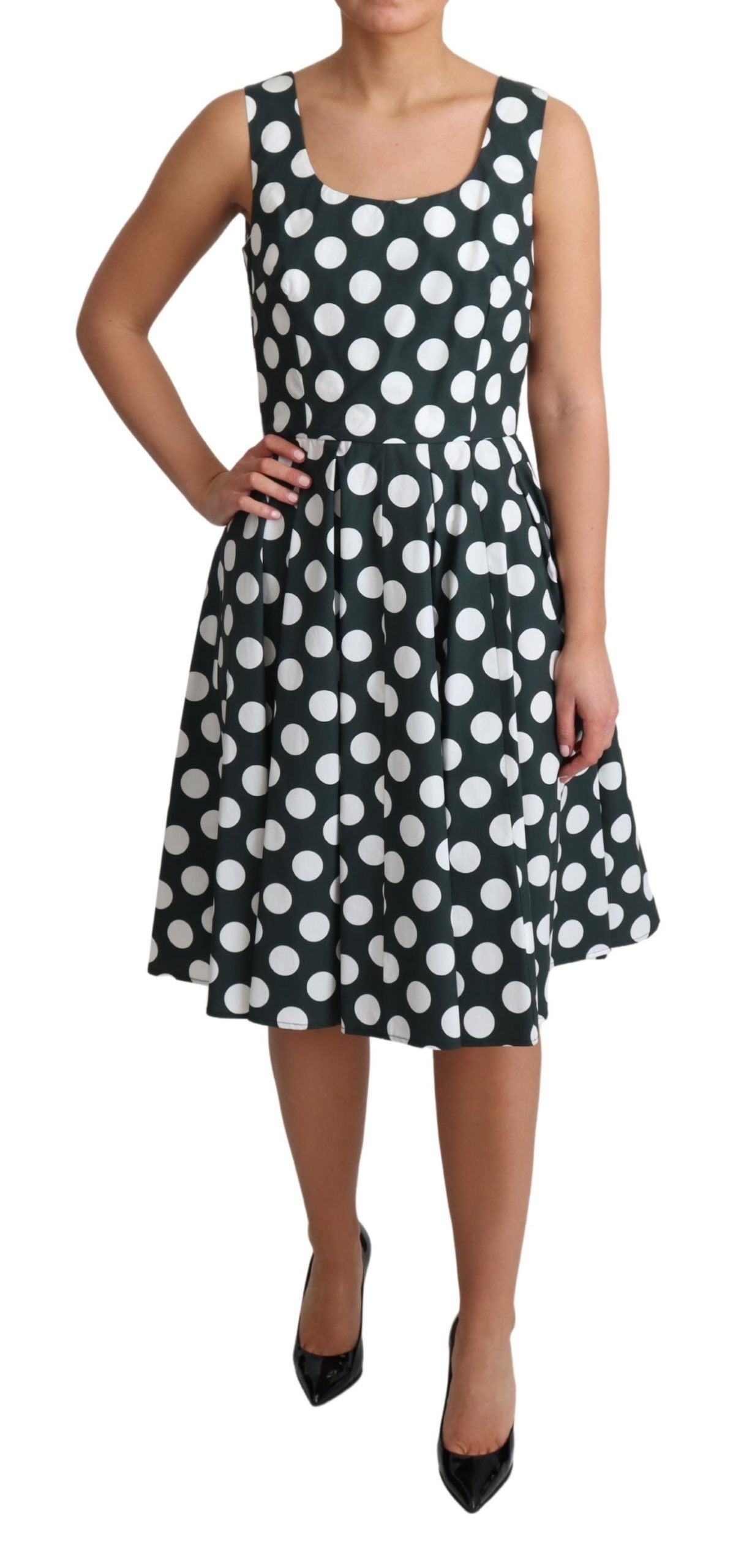 Dolce & Gabbana Vestido elegante evasé sin mangas con lunares