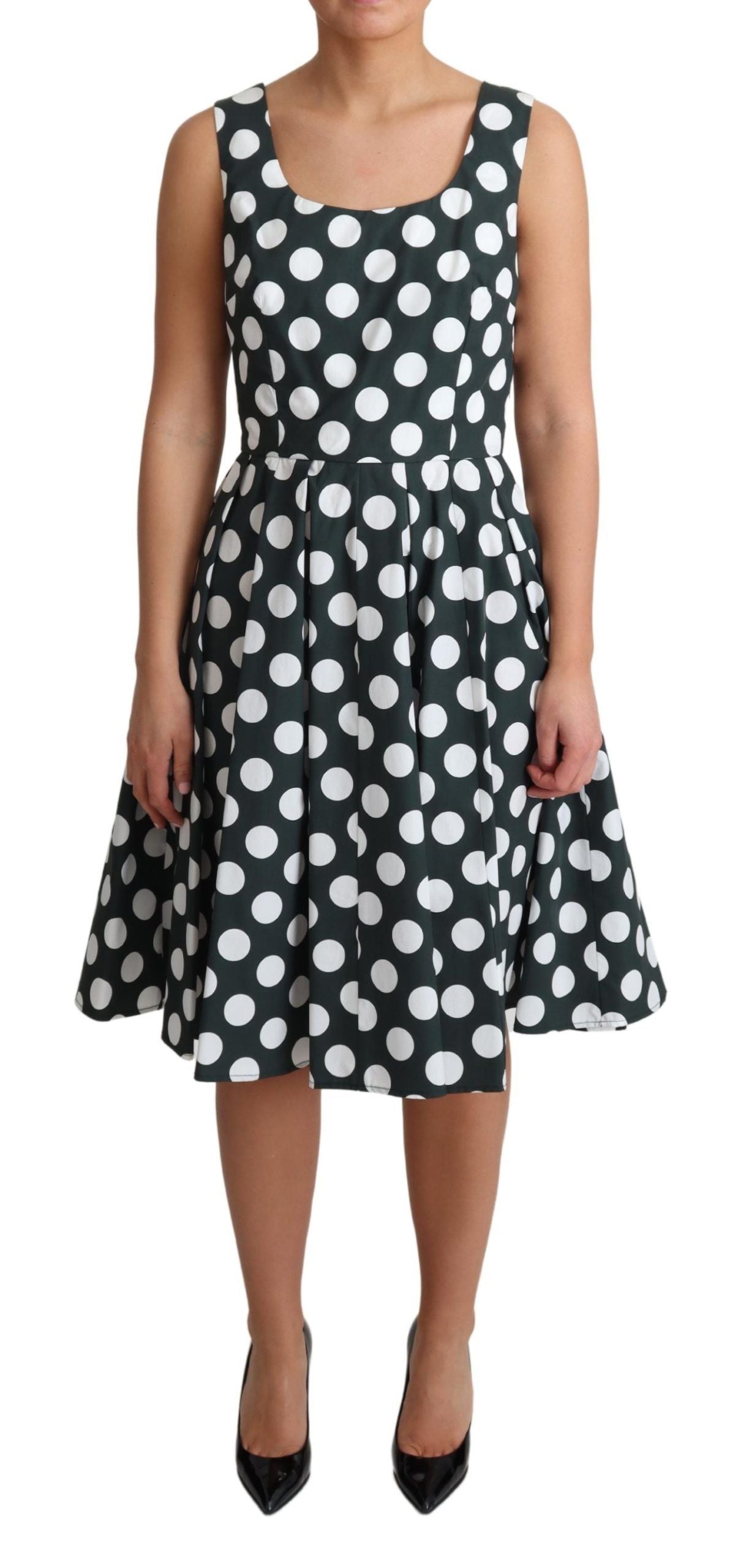 Dolce & Gabbana Vestido elegante evasé sin mangas con lunares