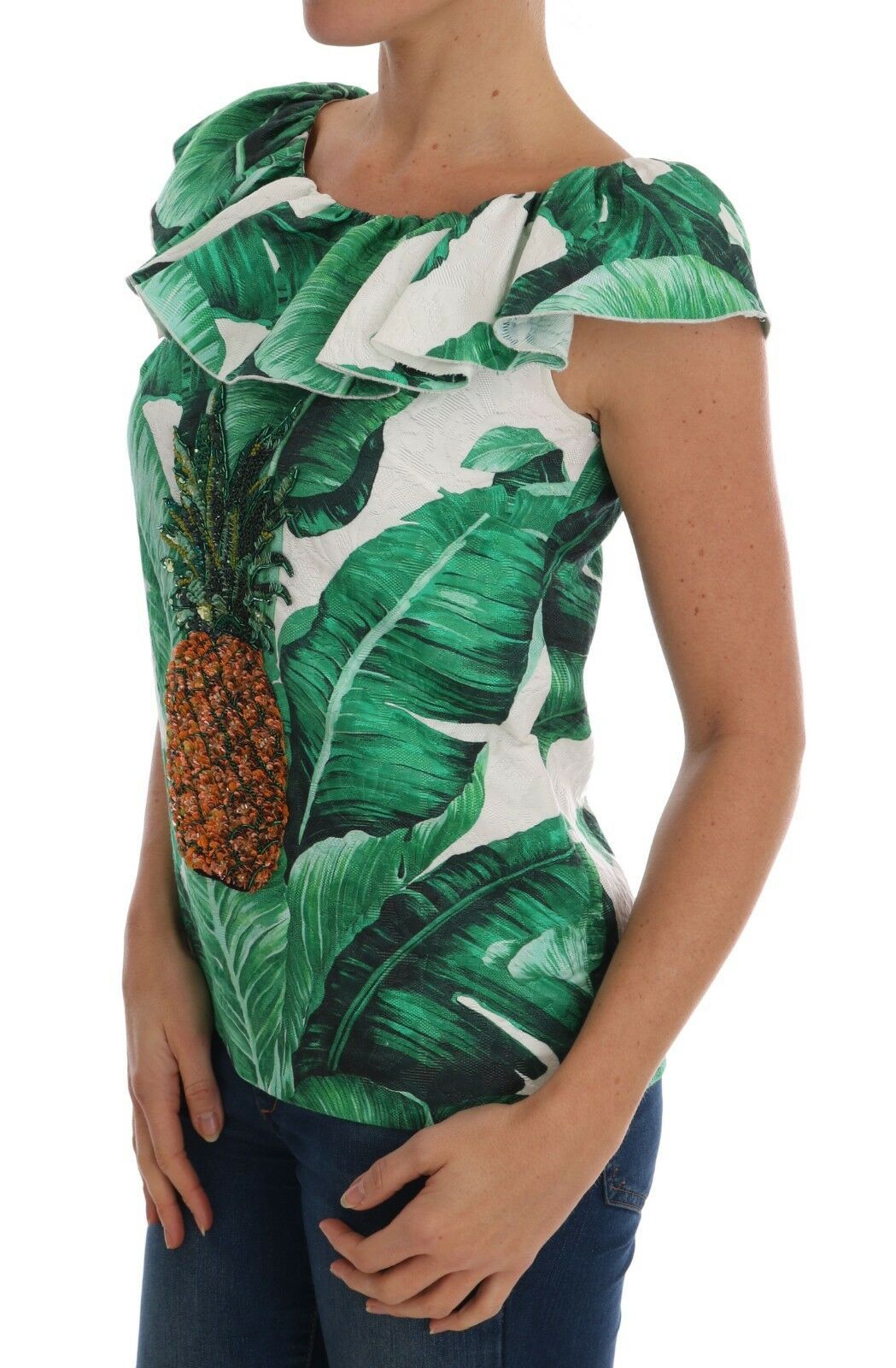 Dolce & Gabbana Blusa elegante con lentejuelas y piña