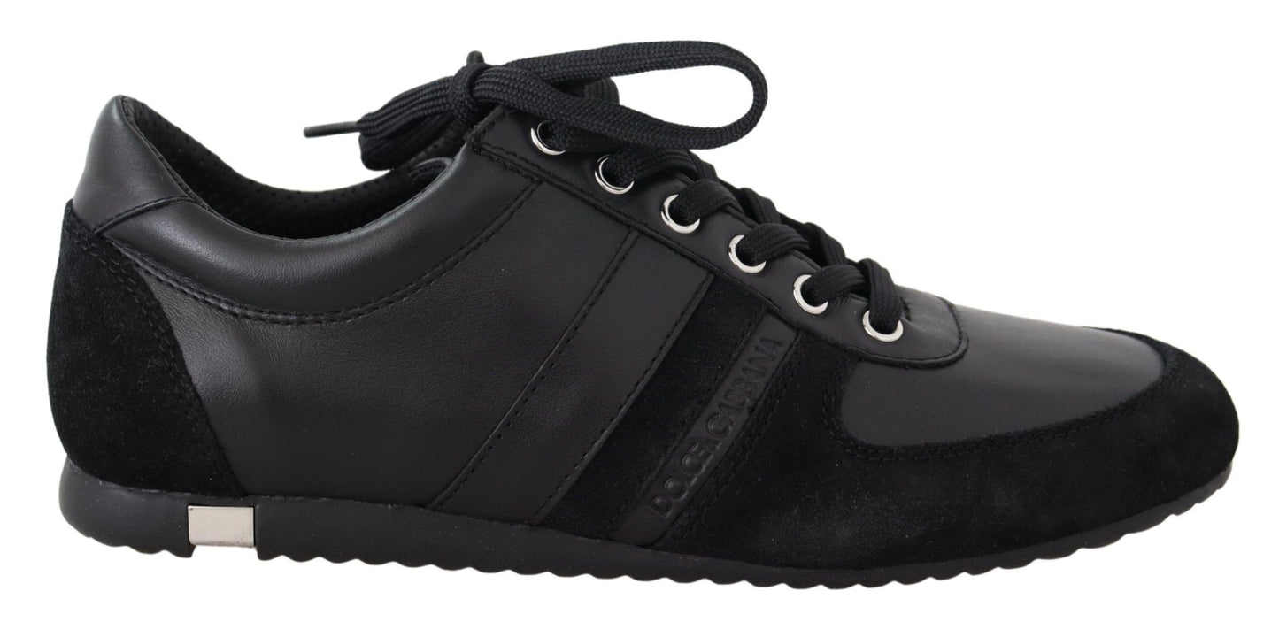 Dolce & Gabbana Elegantes zapatillas deportivas de cuero negro