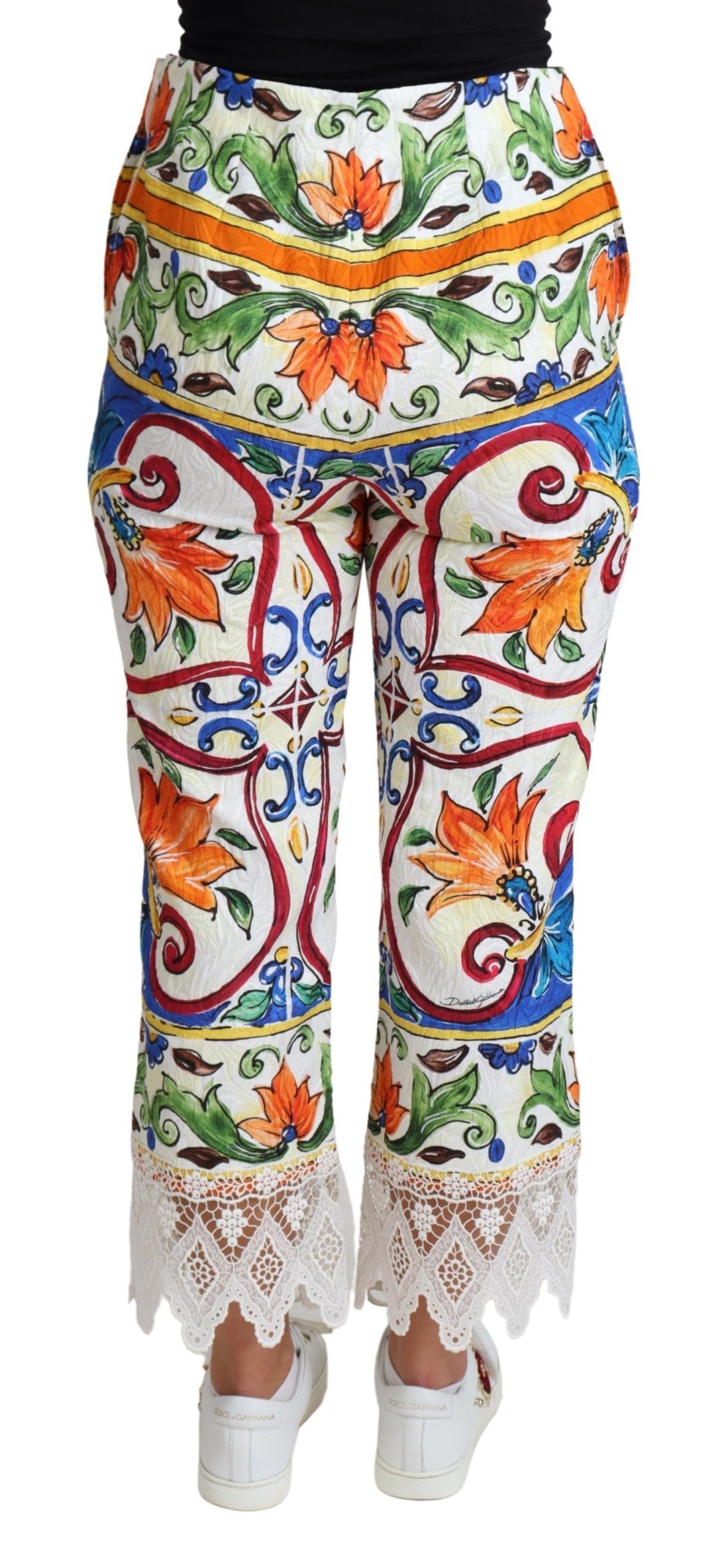 Dolce & Gabbana Pantalones capri de talle alto Majolica