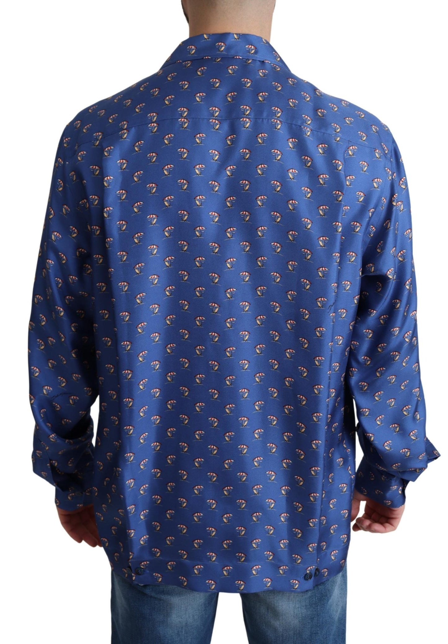 Dolce & Gabbana Camisa casual con estampado de silla de playa de seda