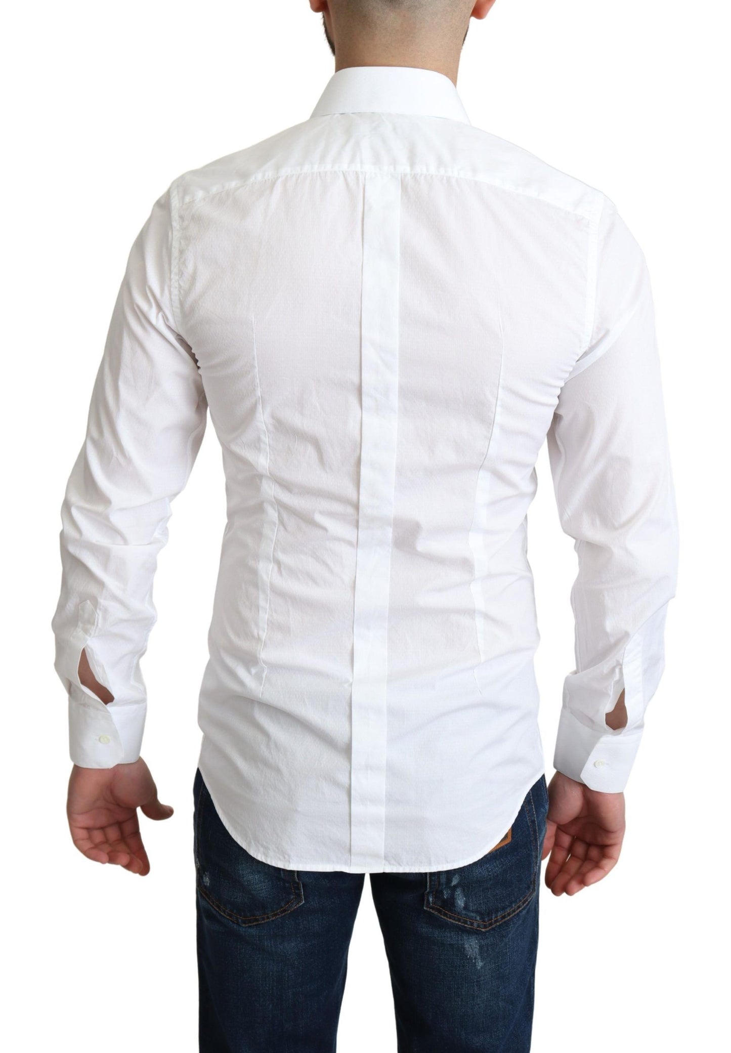 Dolce & Gabbana Elegante camisa de vestir de algodón blanca