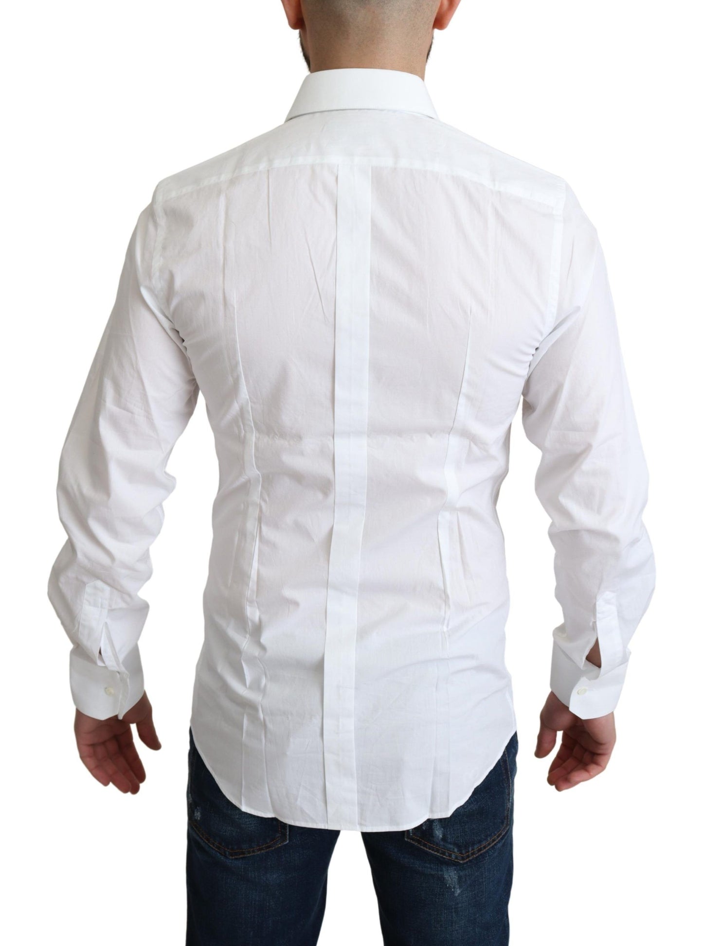 Dolce & Gabbana Elegante camisa de vestir de algodón blanca