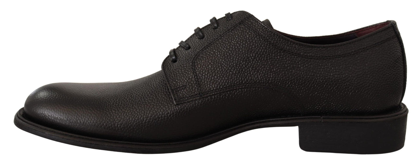 Dolce & Gabbana Elegantes zapatos de vestir Derby de cuero negro
