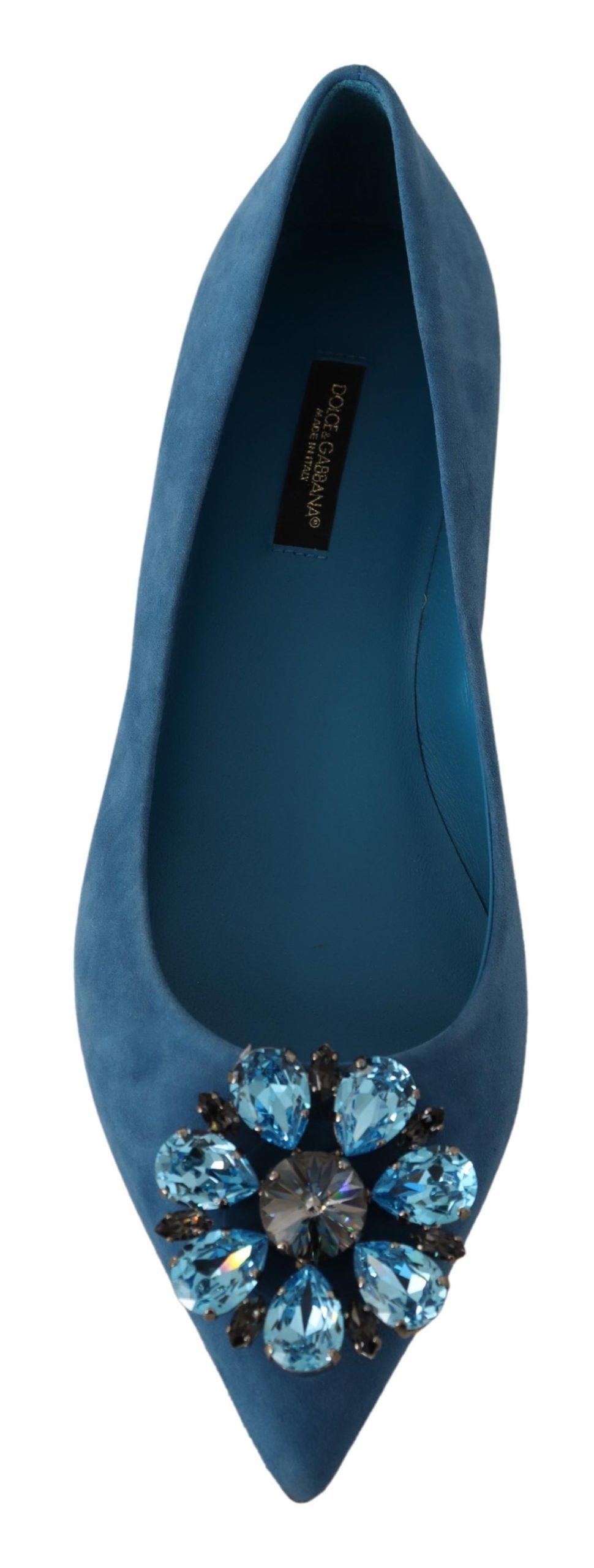 Dolce & Gabbana Elegantes zapatos planos de ante con adornos de cristales