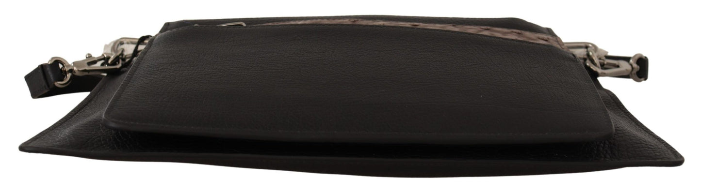 Dolce & Gabbana Elegante bolso bandolera de cuero negro