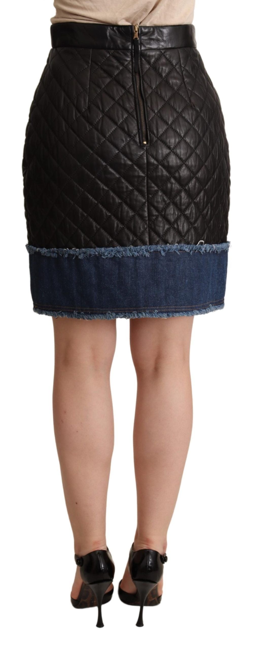 Dolce & Gabbana Minifalda elegante de cuero de cintura alta