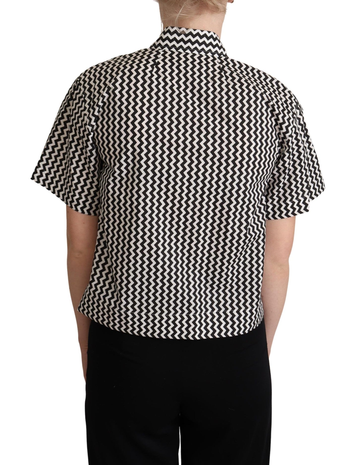 Dolce & Gabbana Polo De Algodón Zigzag Elegance