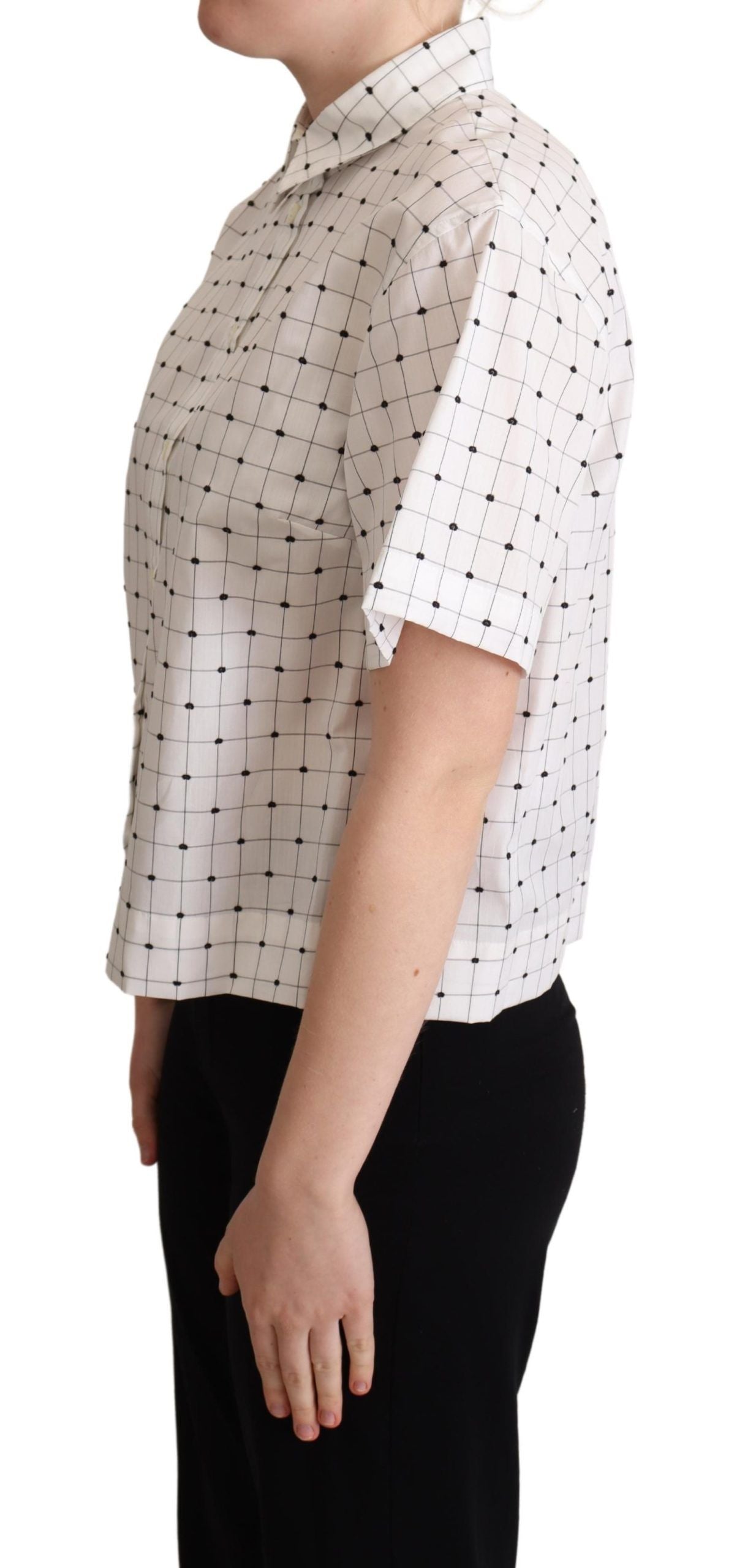 Dolce & Gabbana Polo elegante de lunares monocromáticos