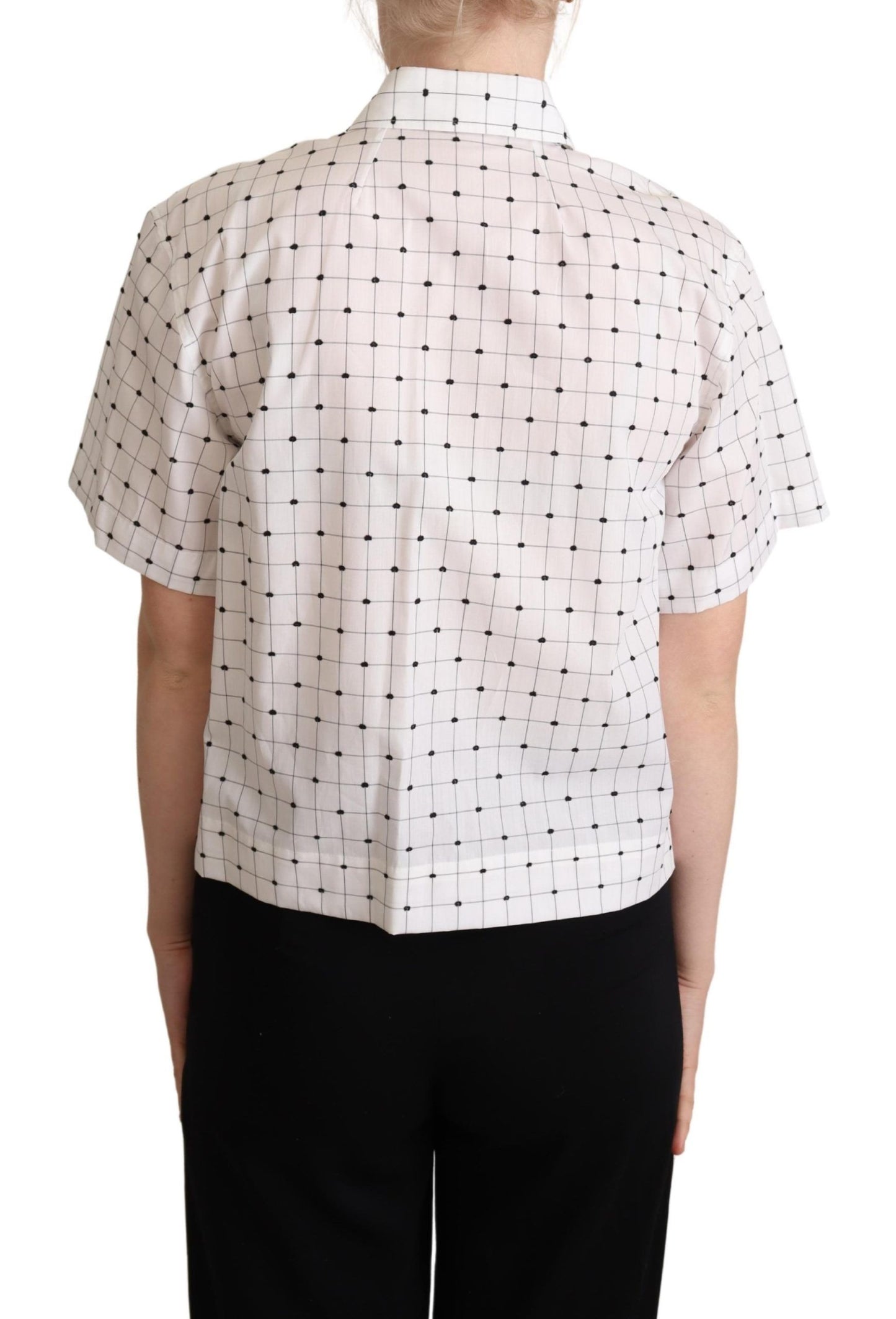 Dolce & Gabbana Polo elegante de lunares monocromáticos