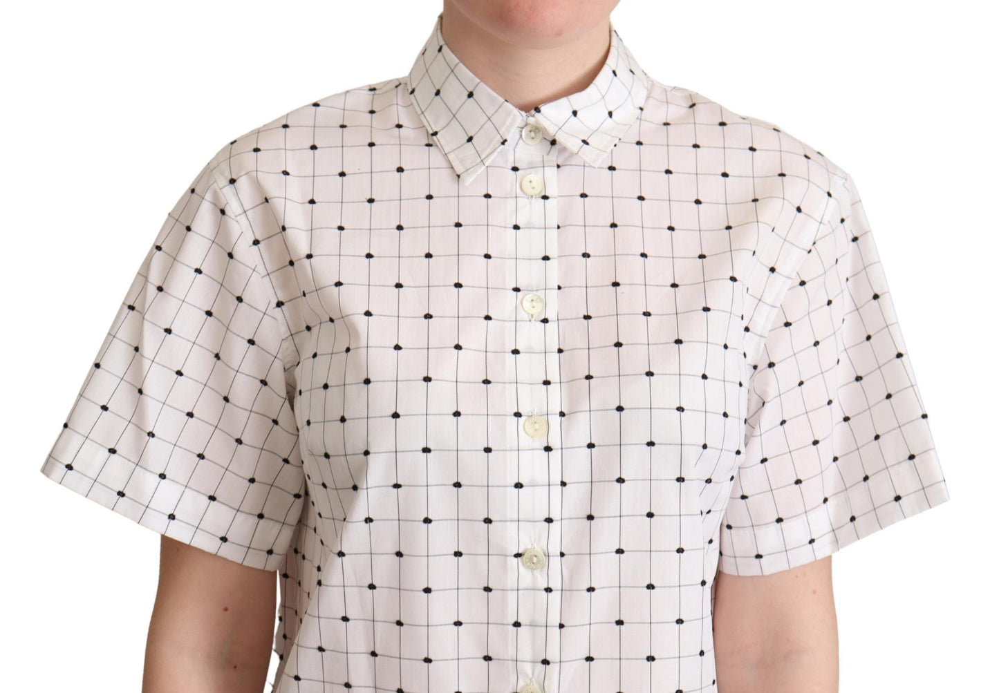 Dolce & Gabbana Polo elegante de lunares monocromáticos