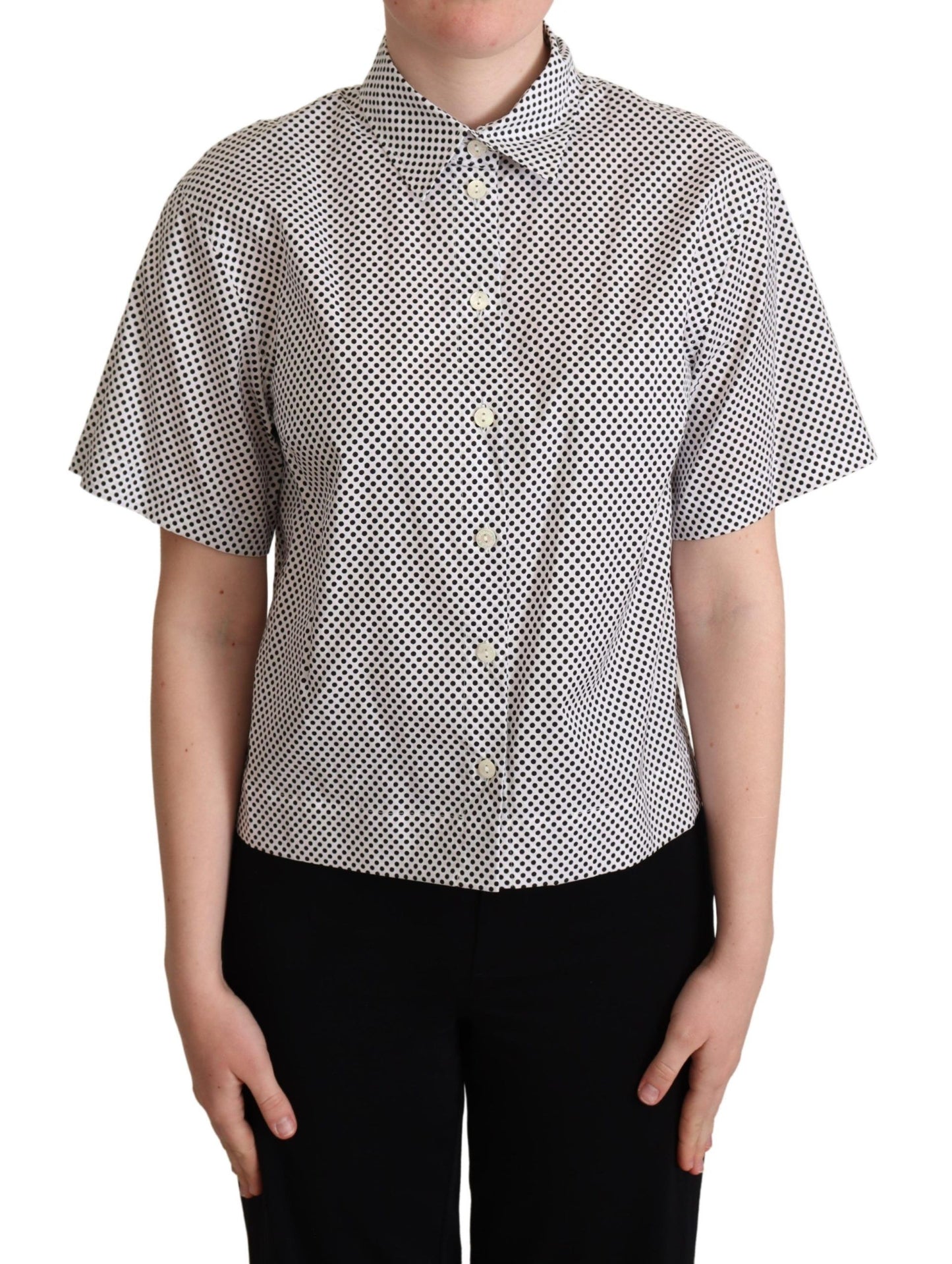 Dolce & Gabbana Polo elegante de algodón con lunares