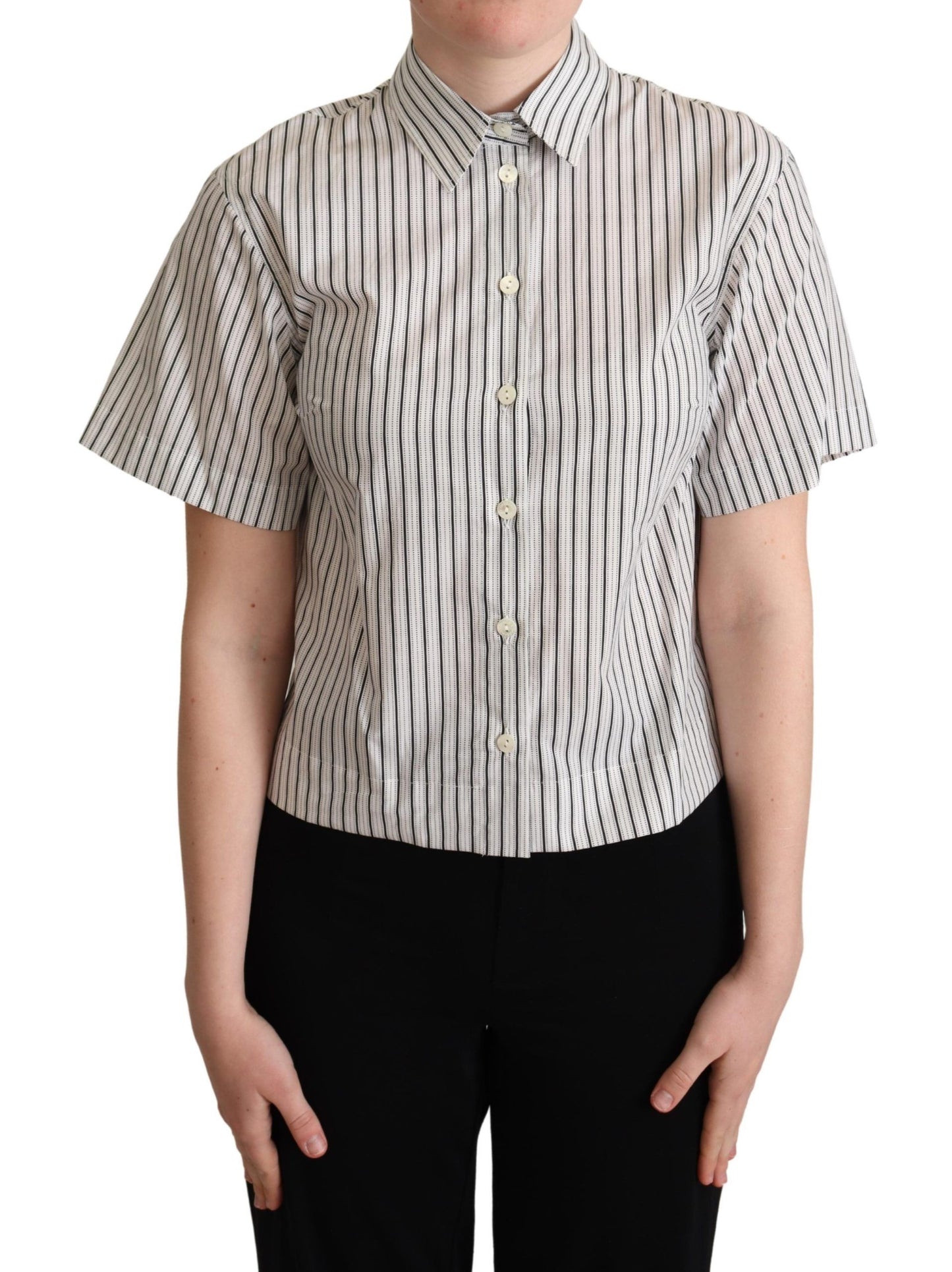 Dolce & Gabbana Polo Chic De Rayas Monocromáticas