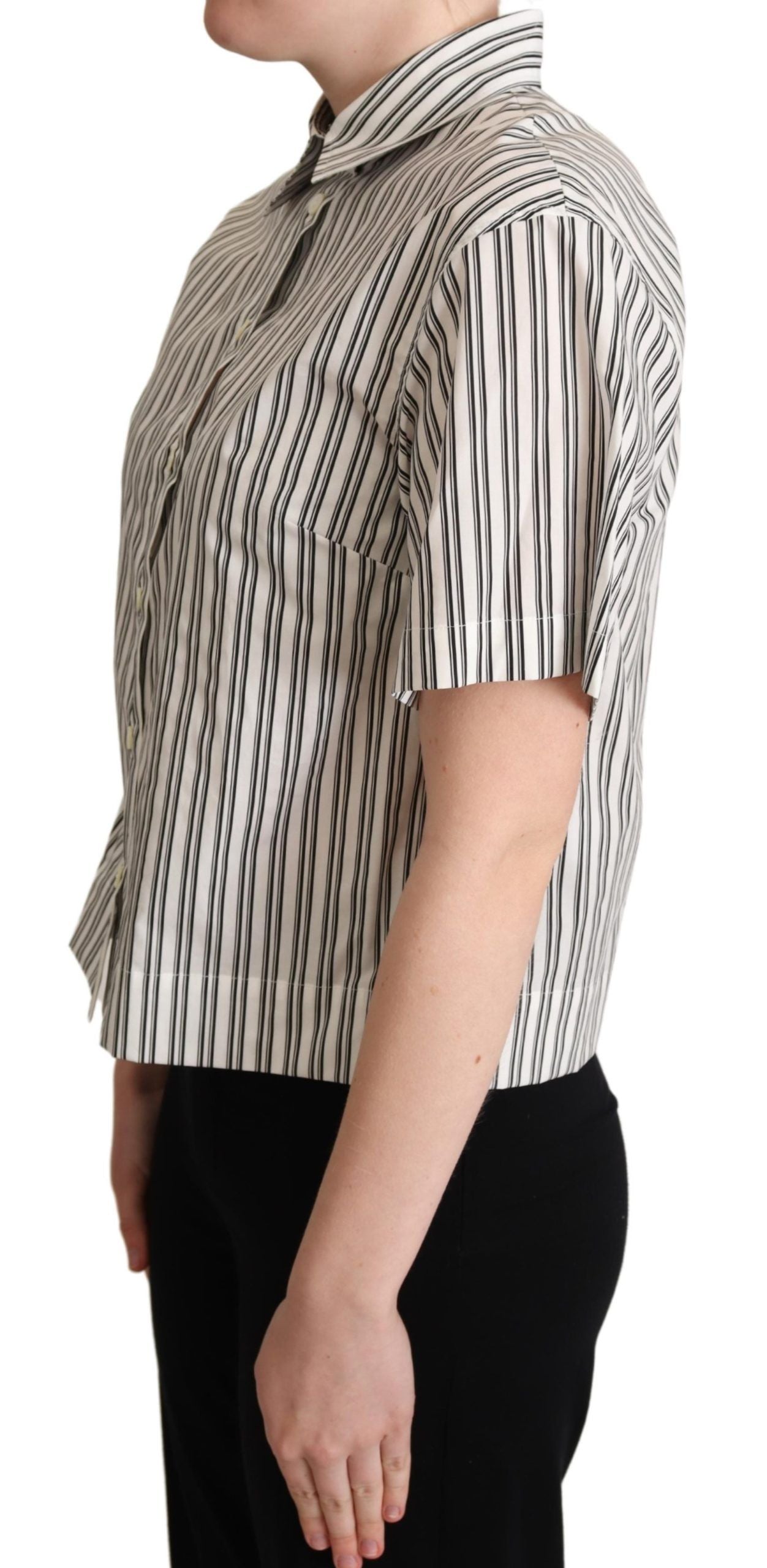 Dolce & Gabbana Polo elegante de algodón a rayas