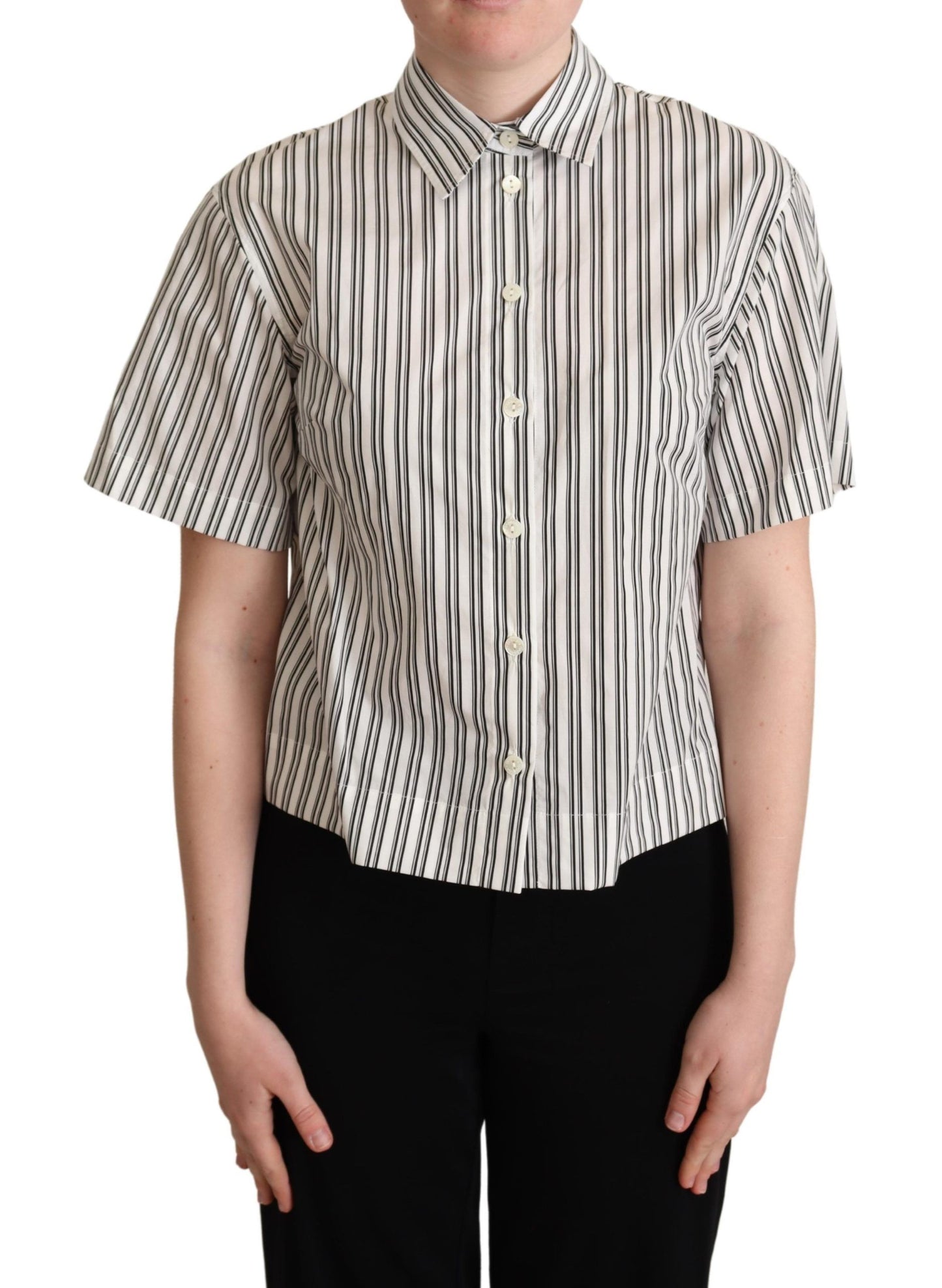 Dolce & Gabbana Polo elegante de algodón a rayas