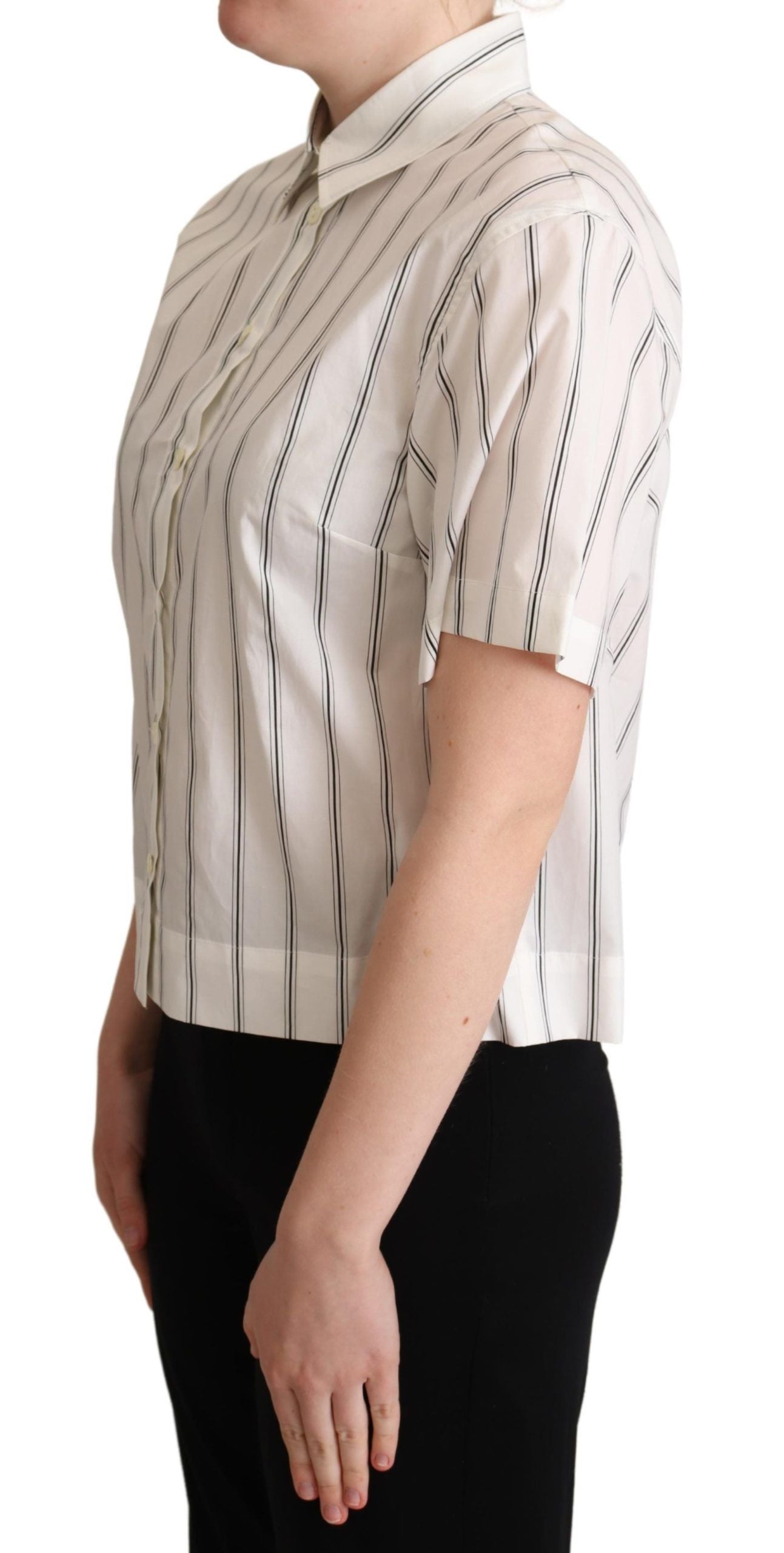 Dolce & Gabbana Polo elegante de algodón a rayas
