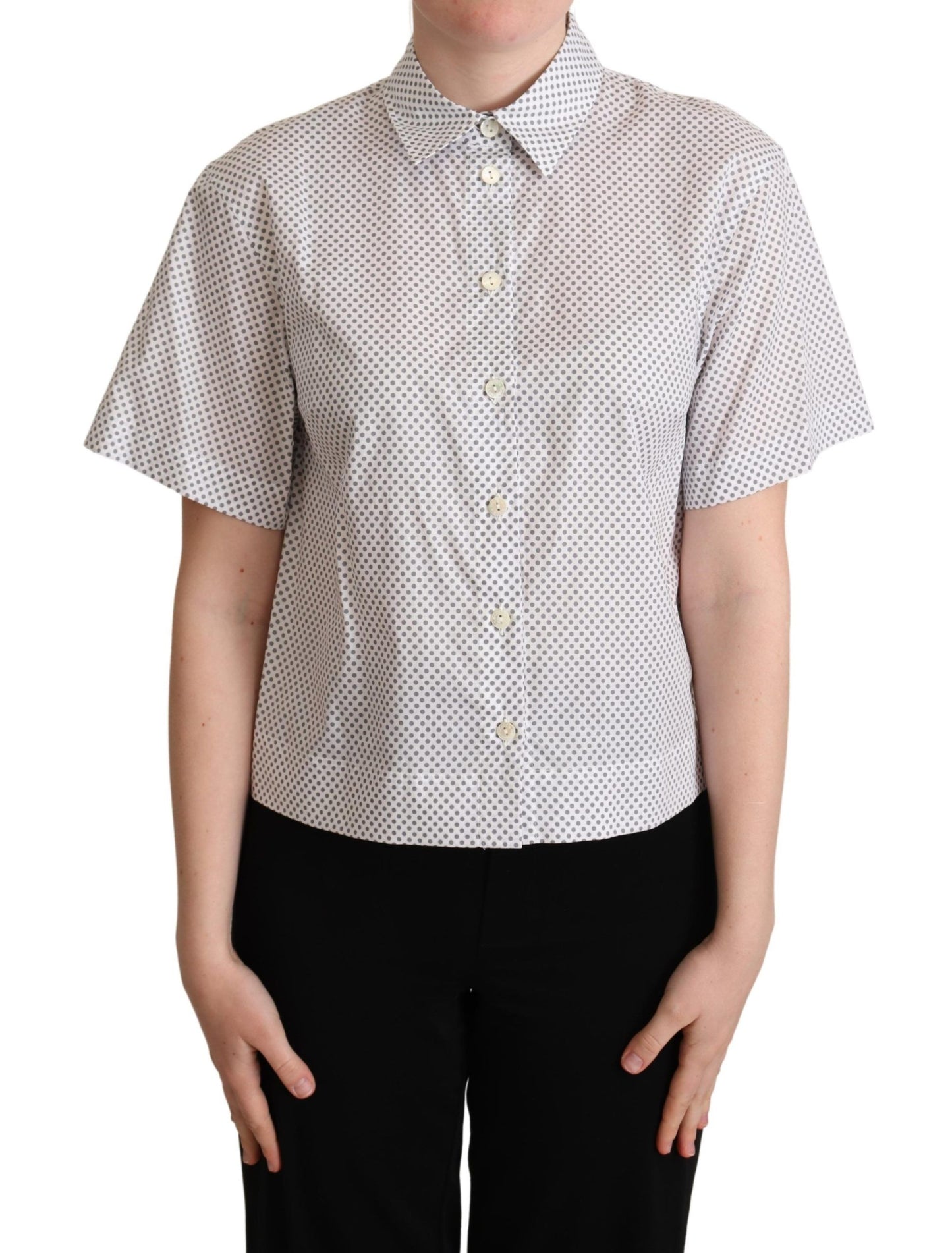 Dolce & Gabbana Polo Manga Corta Chic Gris Lunares