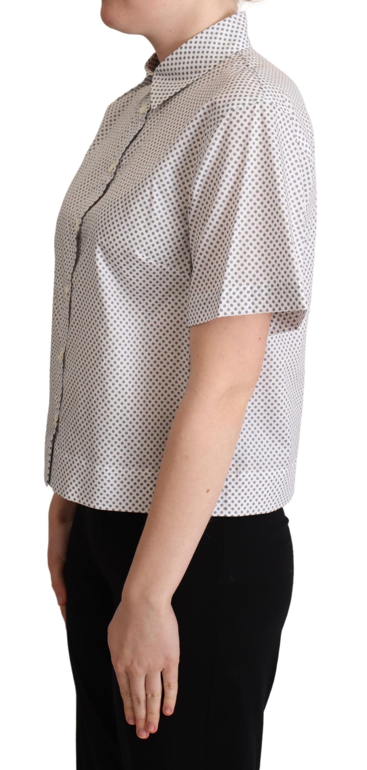 Dolce & Gabbana Polo Manga Corta Chic Gris Lunares