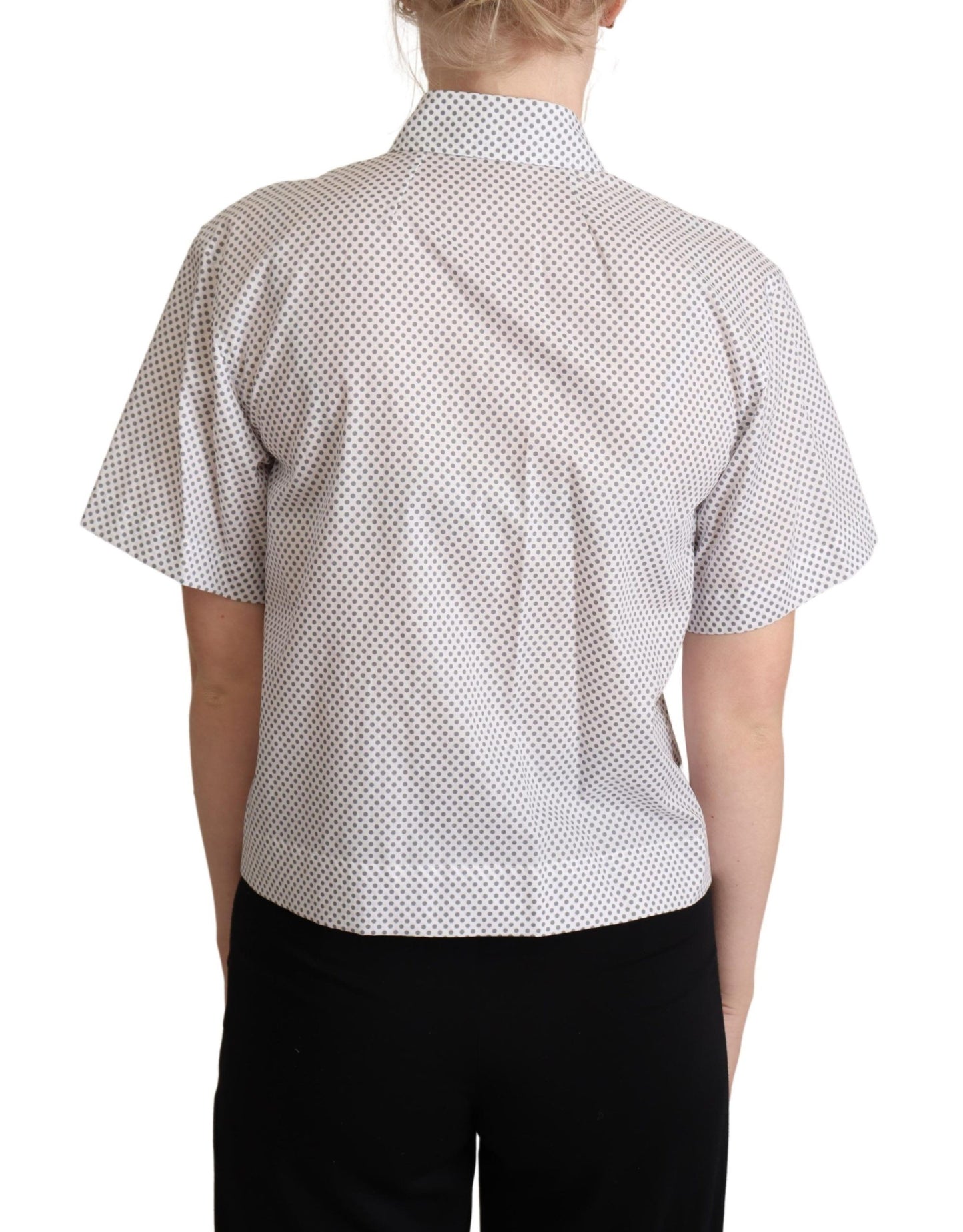 Dolce & Gabbana Polo Manga Corta Chic Gris Lunares