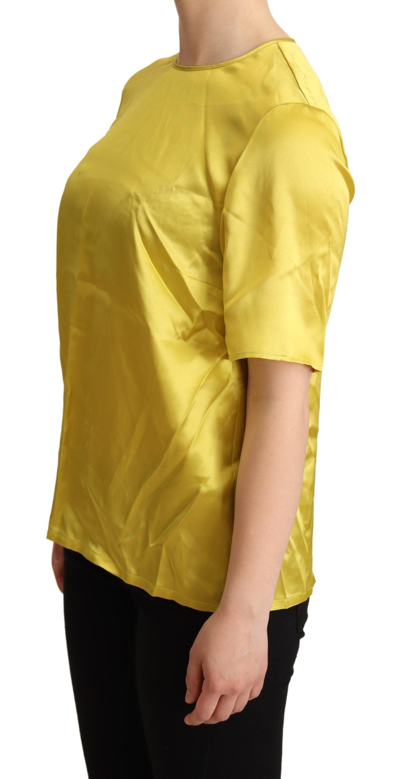 Dolce & Gabbana Blusa De Manga Corta De Seda Elegante - Amarillo