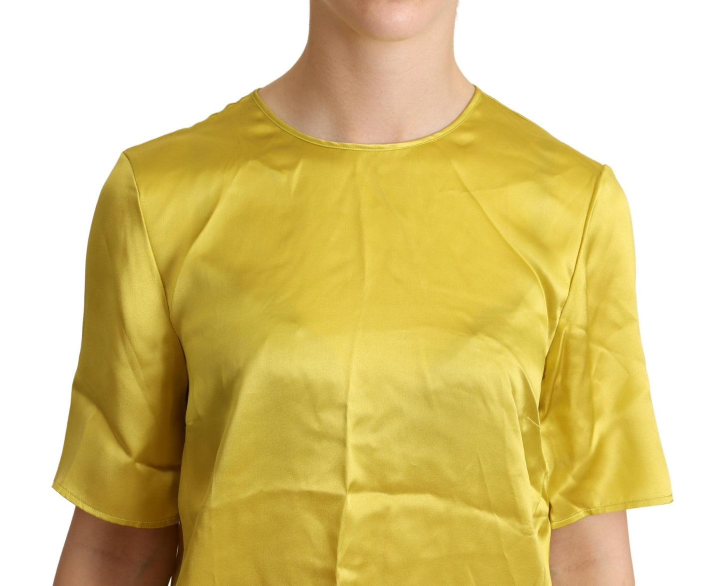 Dolce & Gabbana Blusa De Manga Corta De Seda Elegante - Amarillo