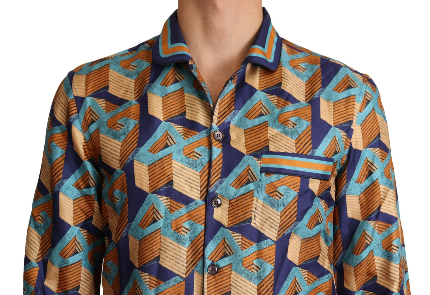 Dolce & Gabbana Camisa casual elegante de seda con logotipo DG