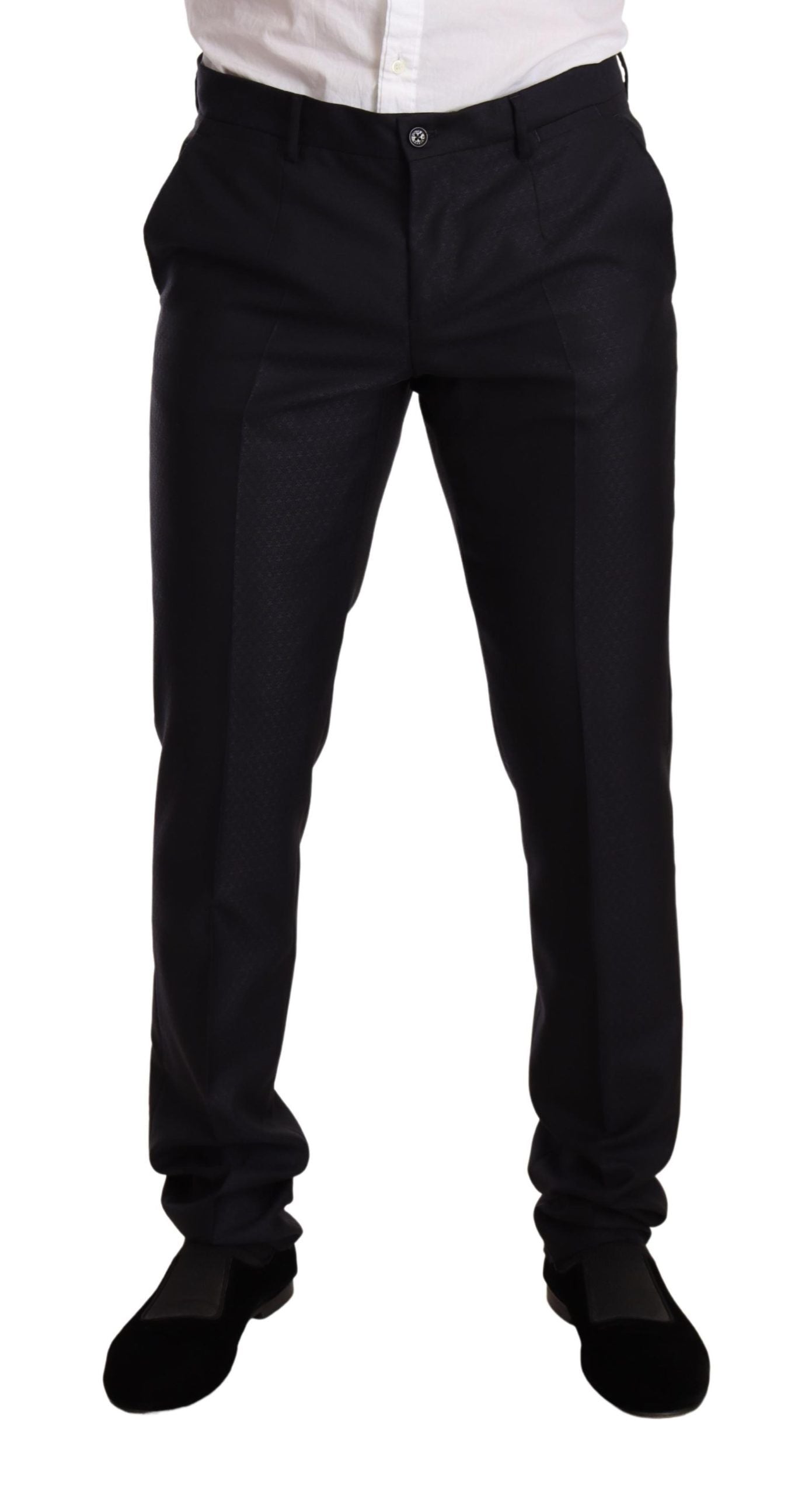 Dolce & Gabbana Elegante traje de jacquard de corte slim en azul