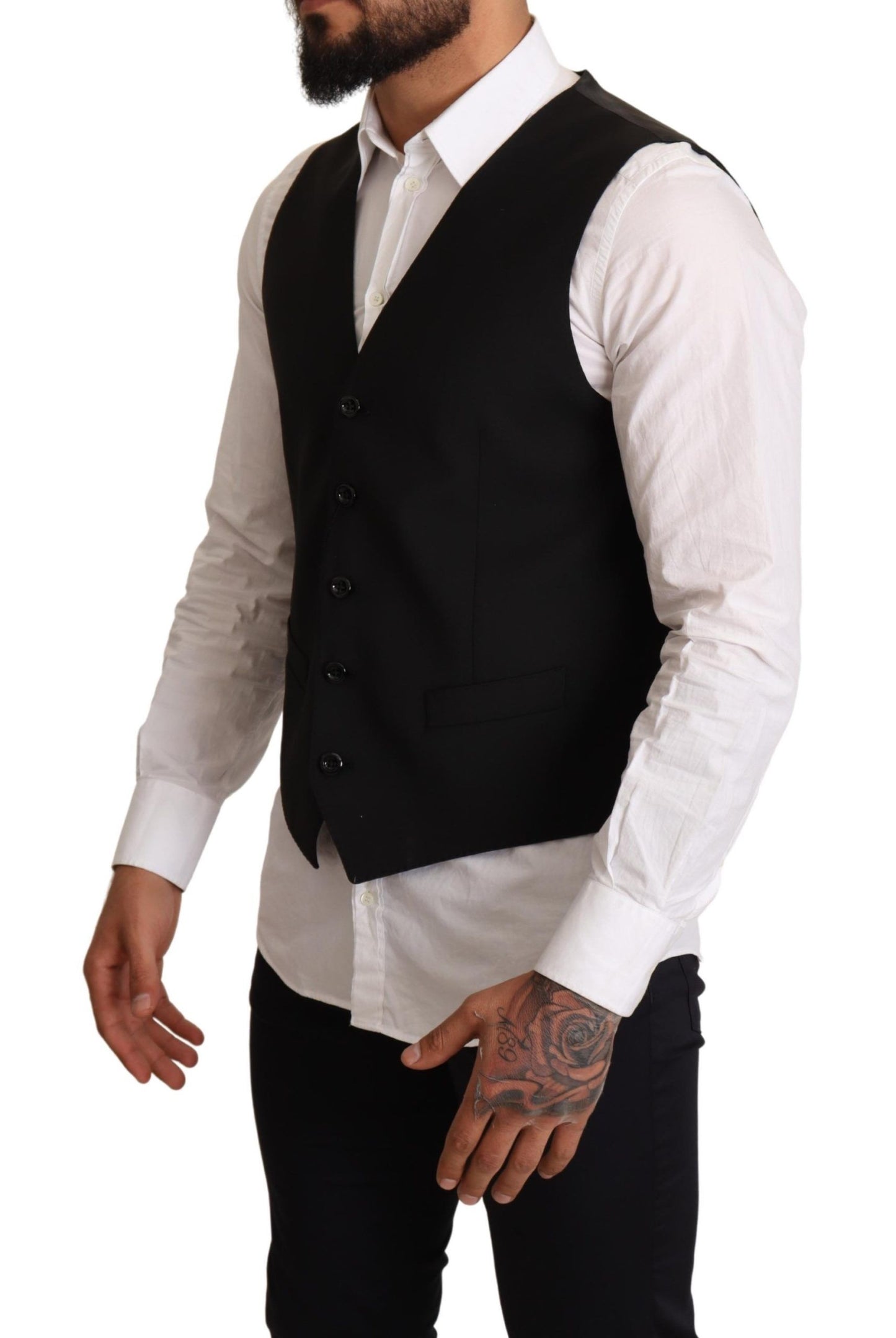 Dolce & Gabbana Elegante chaleco de vestir formal negro