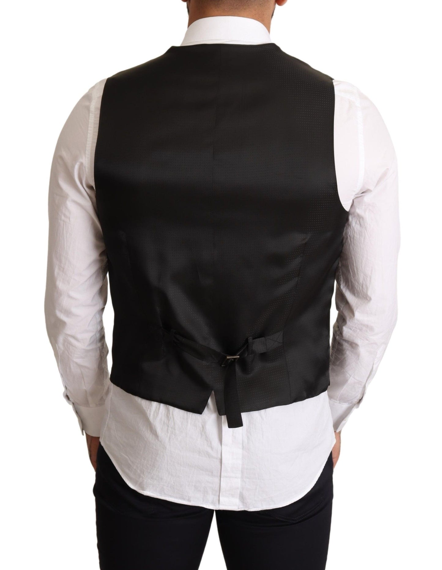 Dolce & Gabbana Elegante chaleco de vestir formal negro