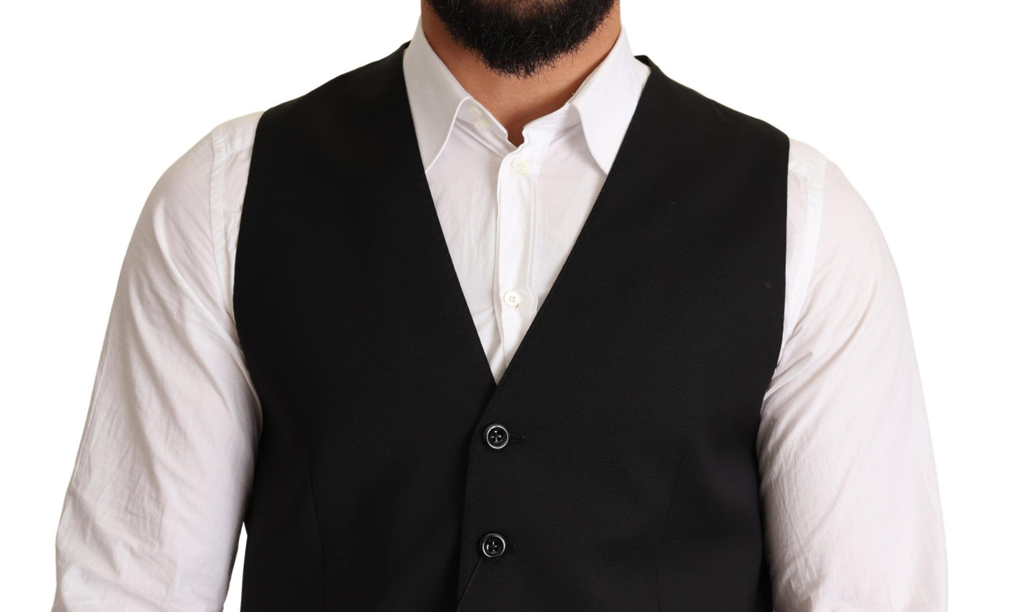 Dolce & Gabbana Elegante chaleco de vestir formal negro