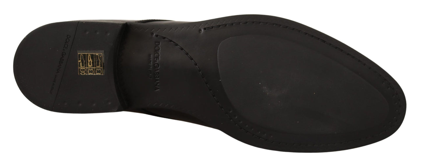 Dolce & Gabbana Elegantes zapatos Derby de cuero negro