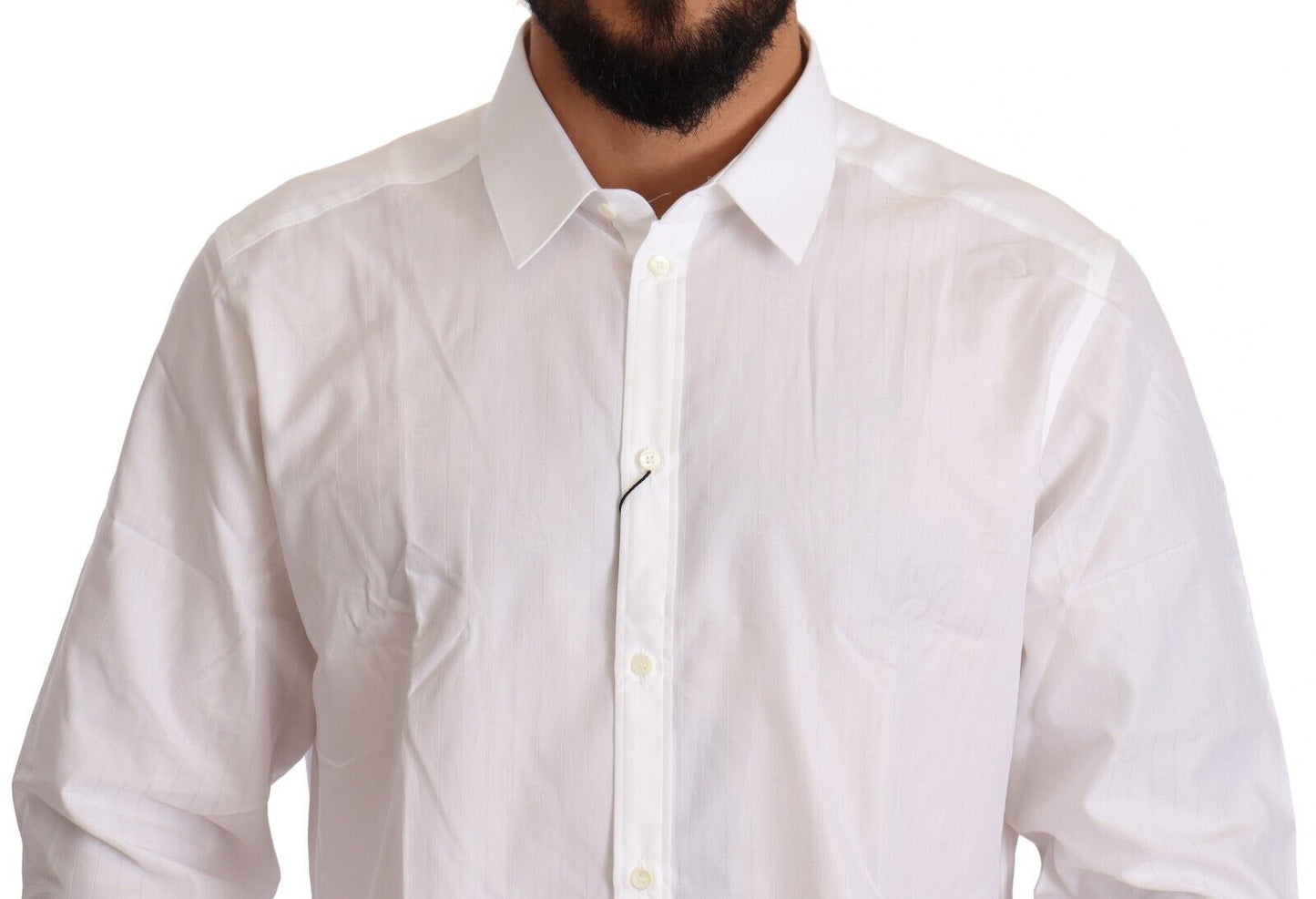 Dolce & Gabbana Camisa blanca de corte Martini de algodón