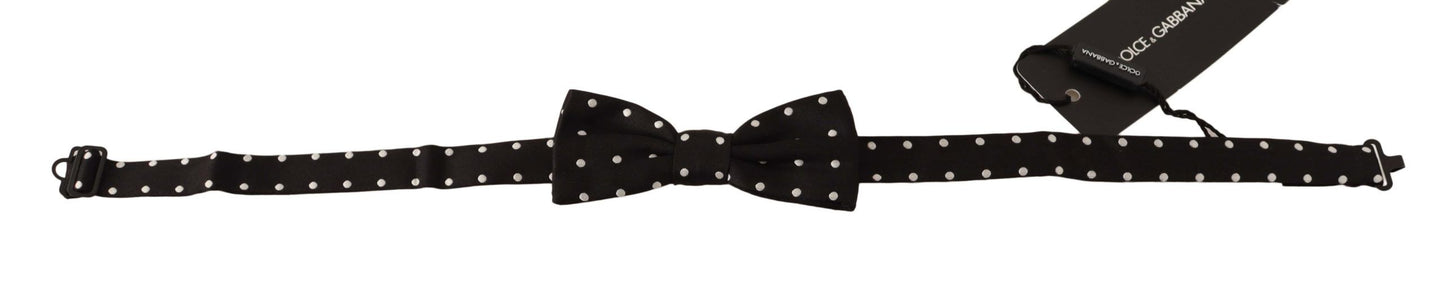 Dolce & Gabbana Elegante pajarita de seda con lunares negros