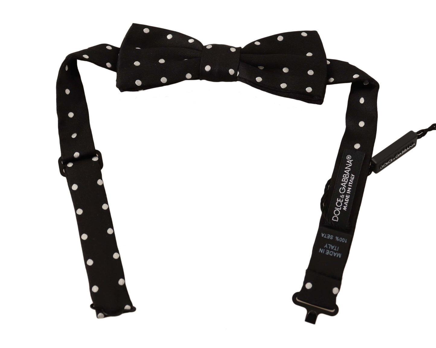Dolce & Gabbana Elegante pajarita de seda con lunares negros