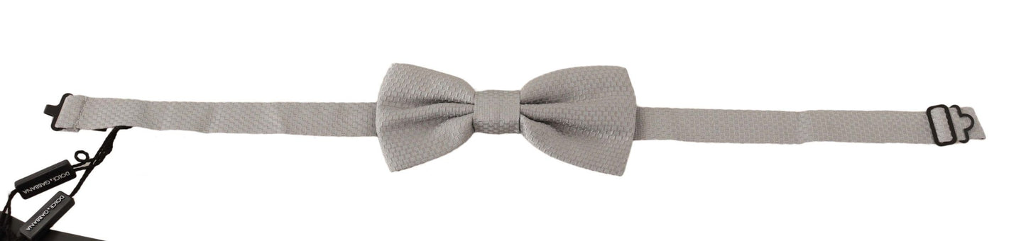 Dolce & Gabbana Elegante pajarita de seda plateada