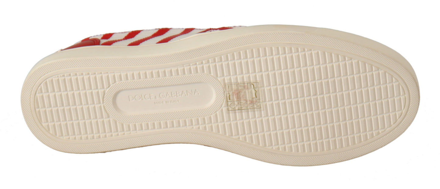 Mocasines con tachuelas y estampado de rayas Dolce & Gabbana