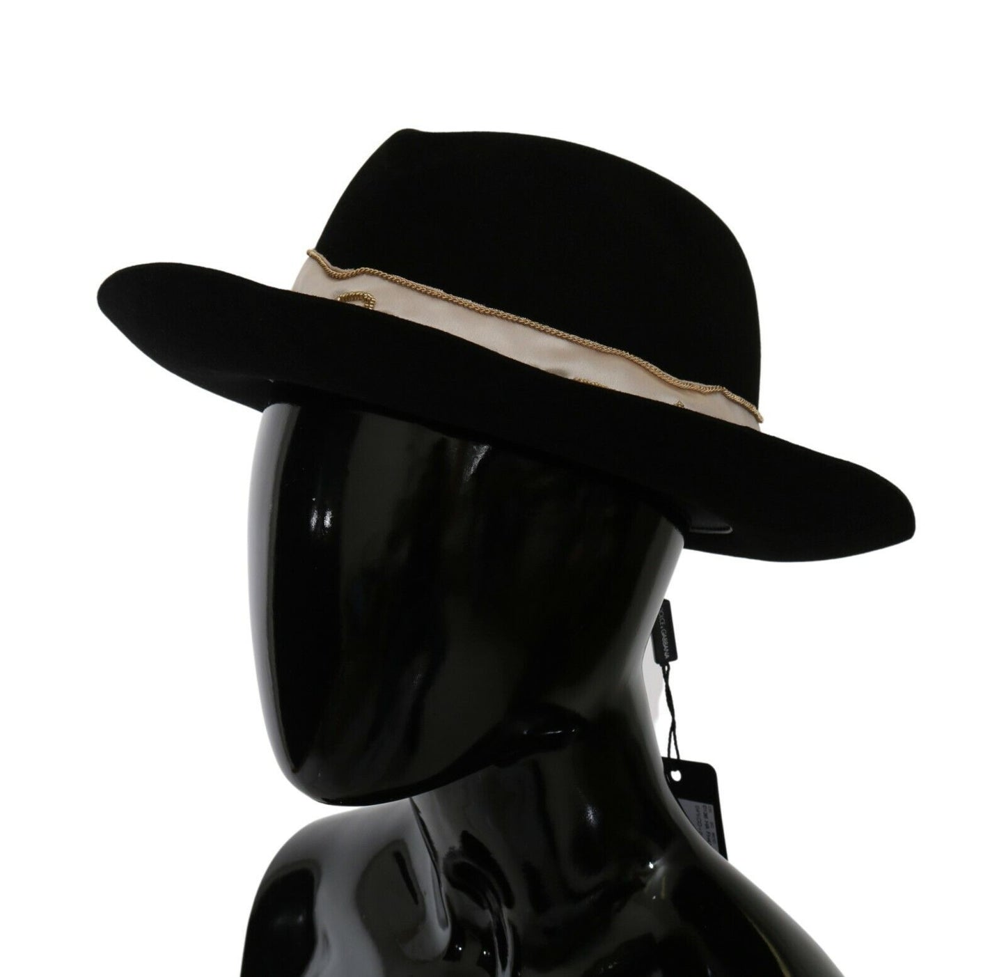 Dolce & Gabbana Sombrero Panamá Elegante Conejo Negro Ala Ancha