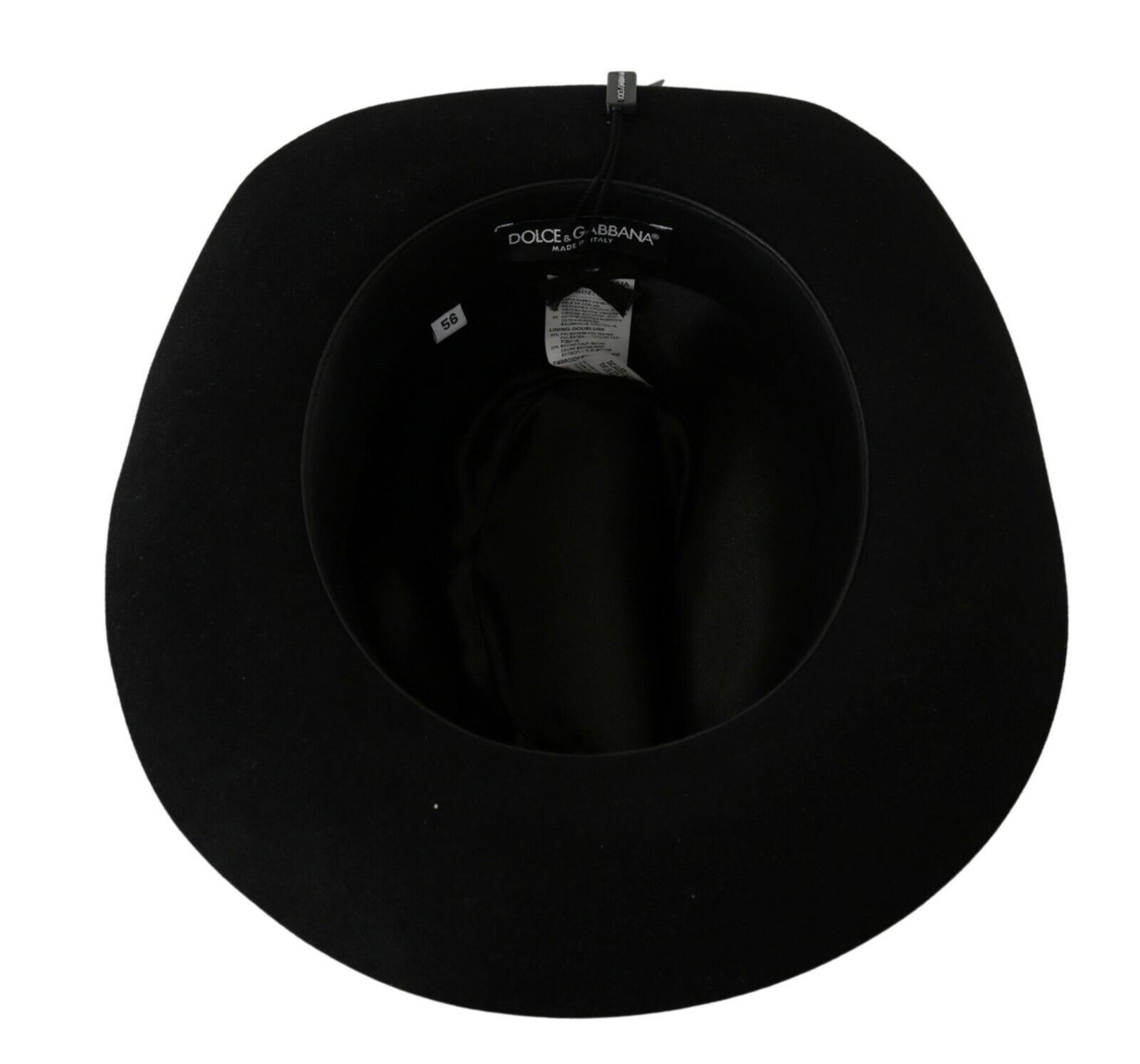 Dolce & Gabbana Sombrero Panamá Elegante Conejo Negro Ala Ancha