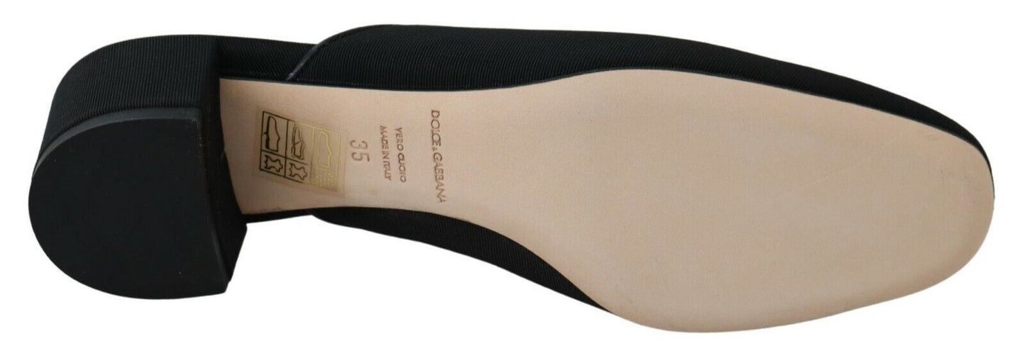 Dolce & Gabbana Sandalias elegantes de grosgrain en negro