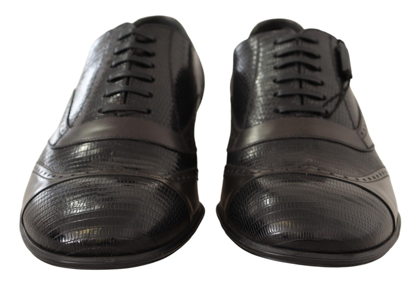 Dolce & Gabbana Elegantes zapatos Oxford de piel de lagarto marrón