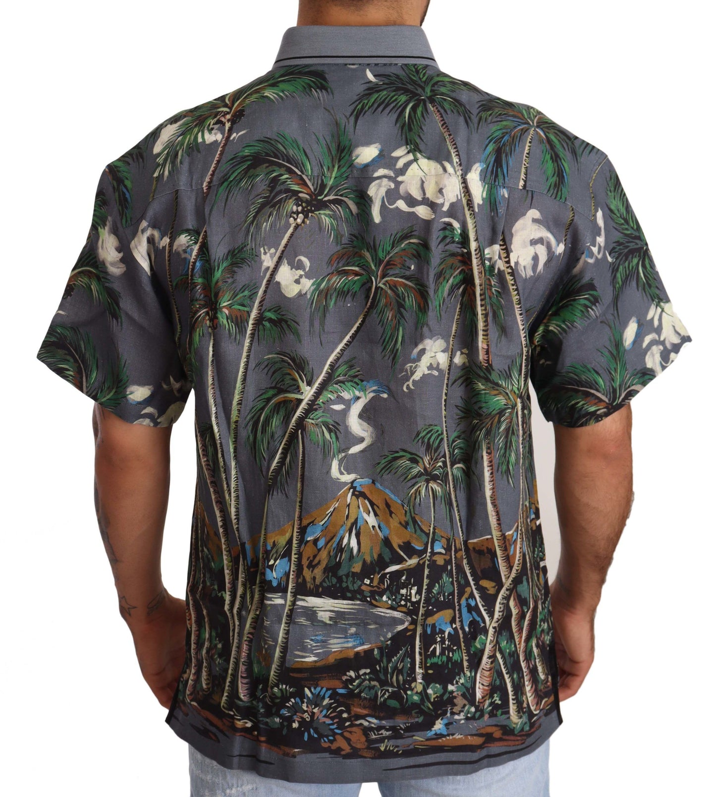 Camisa Hombre Dolce & Gabbana Tropical Elegance Lino Seda