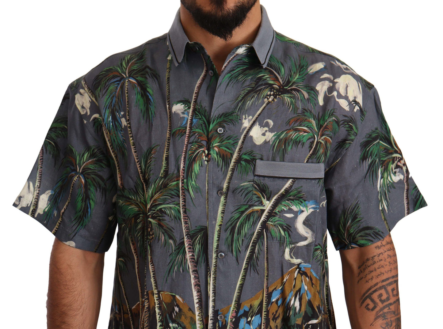 Camisa Hombre Dolce & Gabbana Tropical Elegance Lino Seda