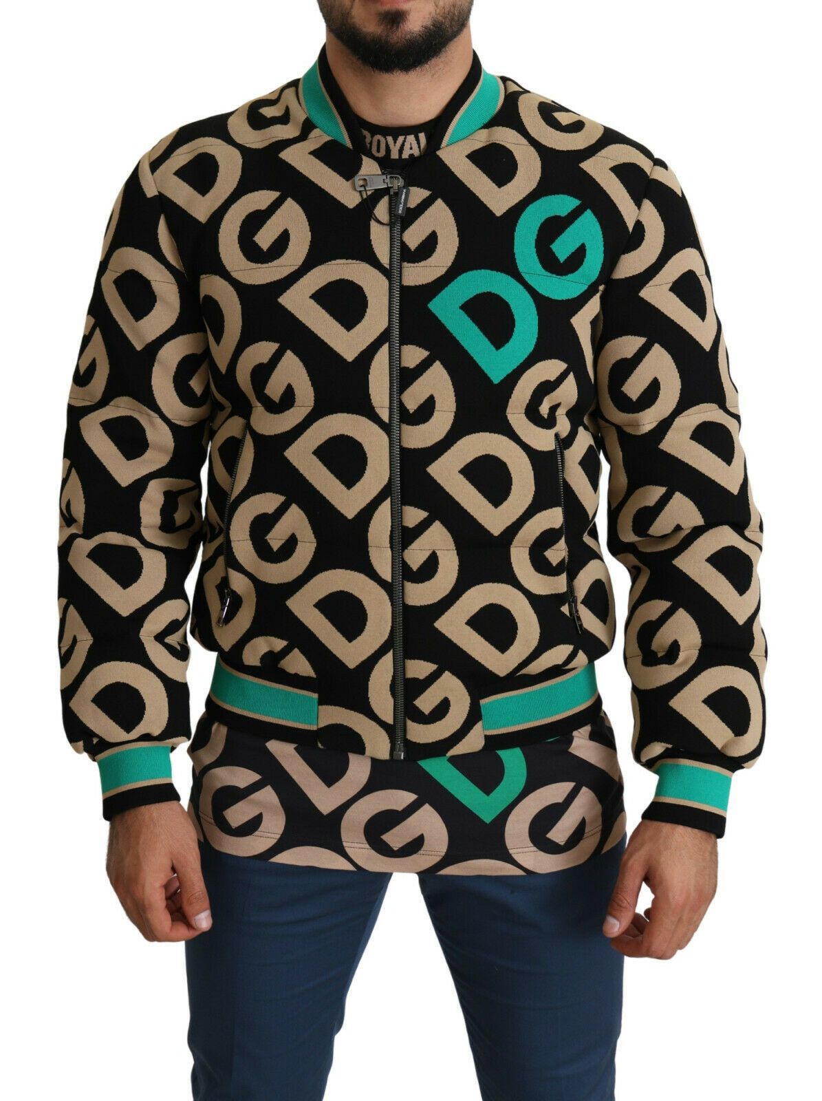Chaqueta bomber con estampado icónico de Dolce & Gabbana: diseño exquisito